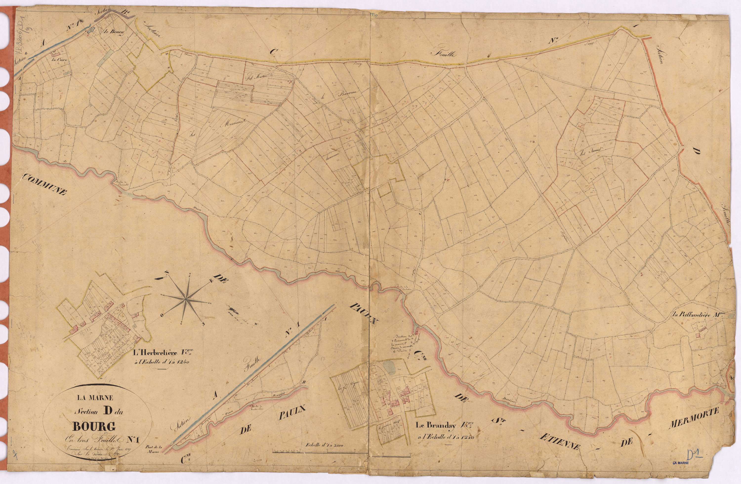 La Marne - Section D1 Bourg (section du) ; 1-652