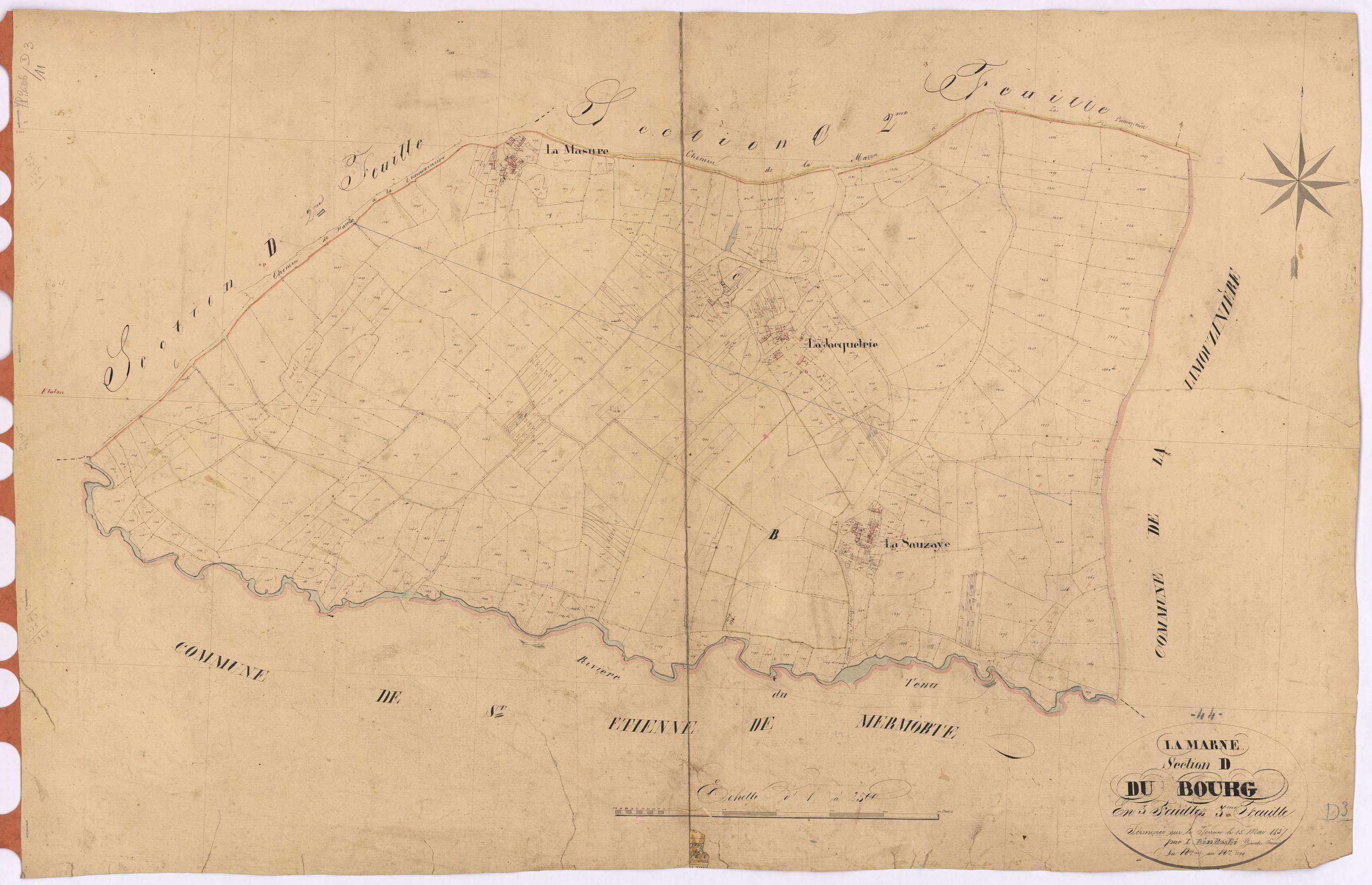 La Marne - Section D3 Bourg (section du) ; 1047-1599