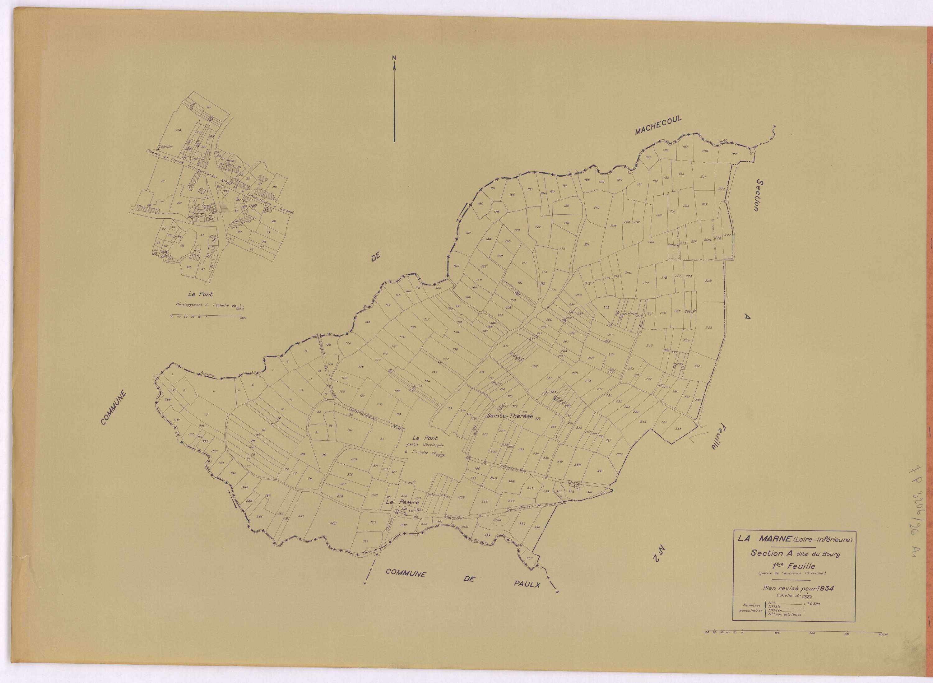 La Marne - Section A1 Bourg (section du) ; 1-399