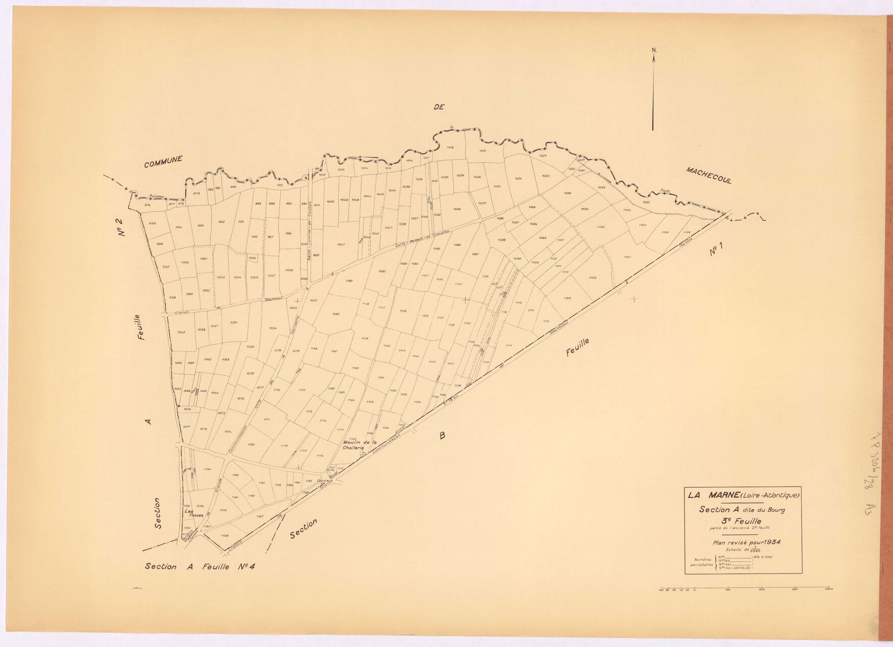 La Marne - Section A3 Bourg (section du) ; 976-1202