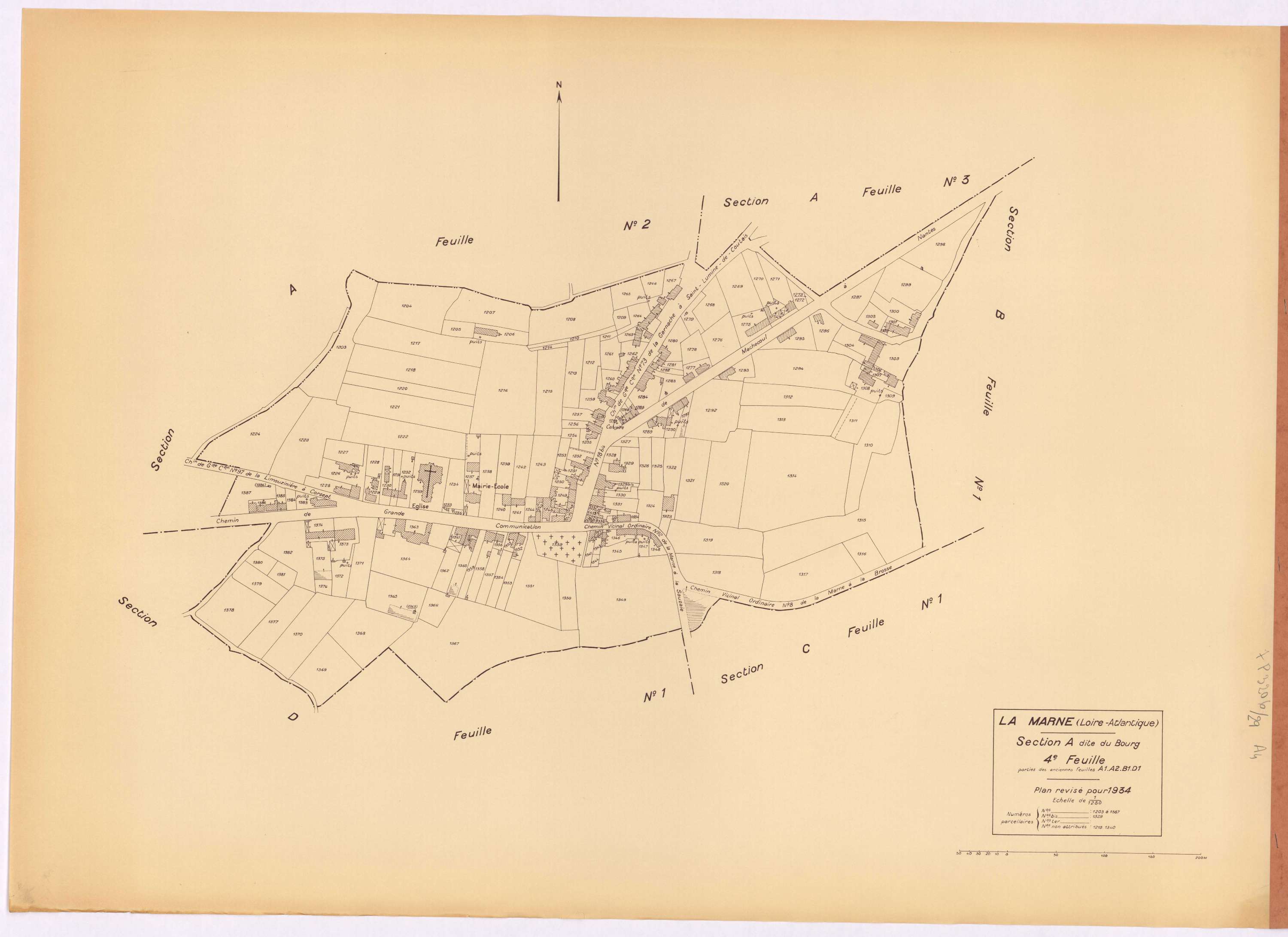 La Marne - Section A4 Bourg (section du) ; 1203-1387