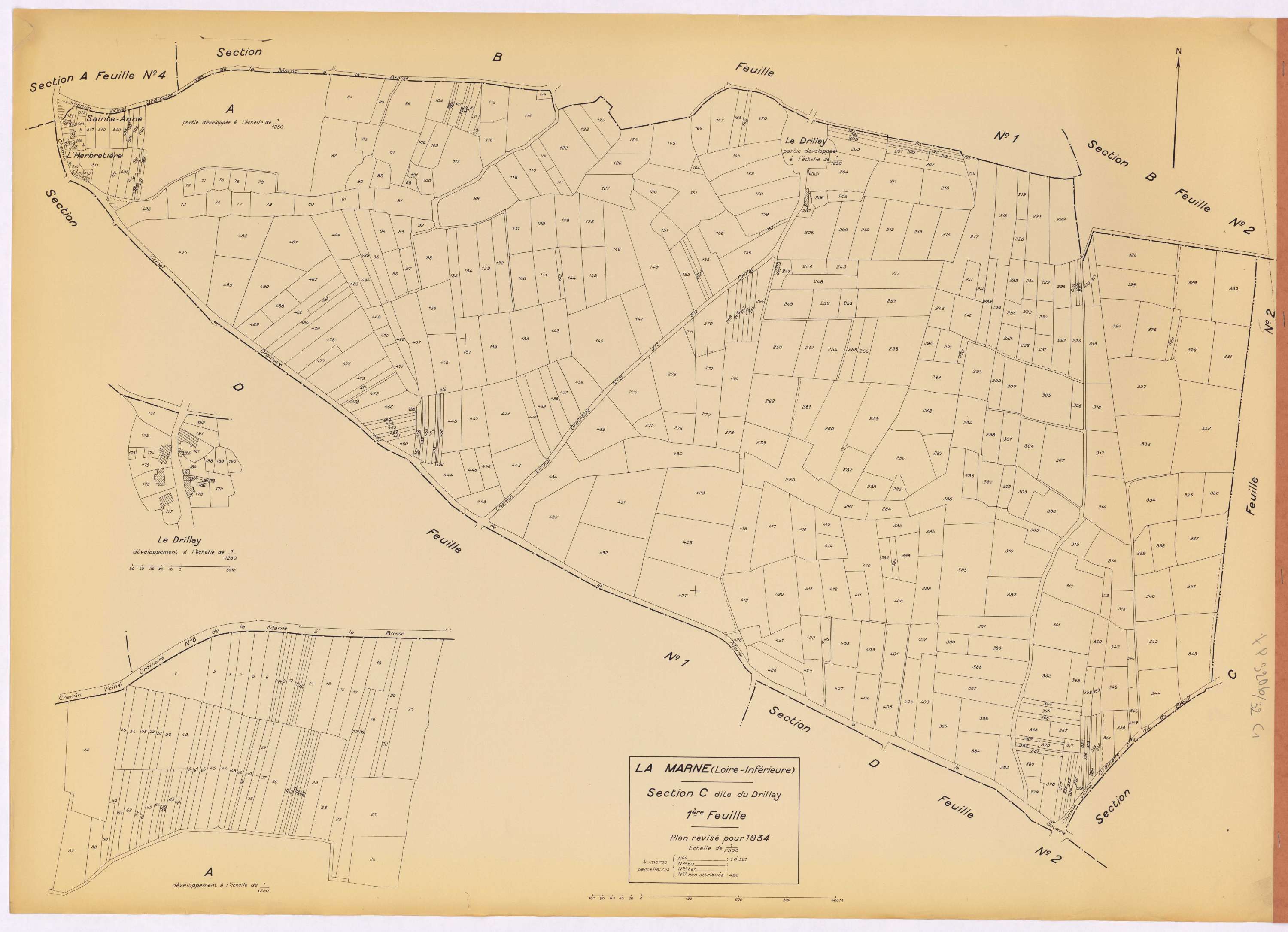 La Marne - Section C1 Drillay (section du) ; 1-521