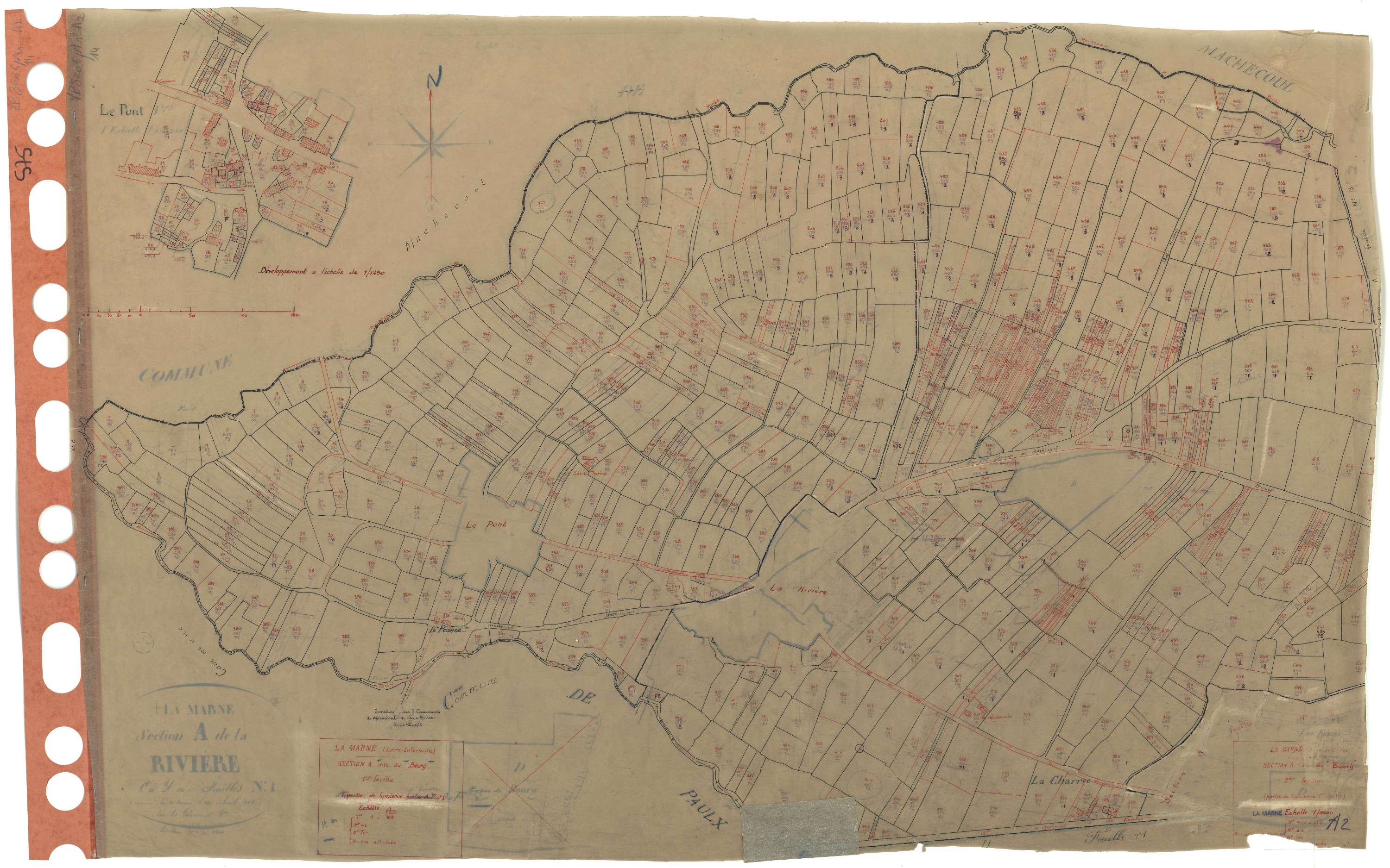 La Marne - Section A1 A2 Bourg (section du) . 1-399 . 400-975