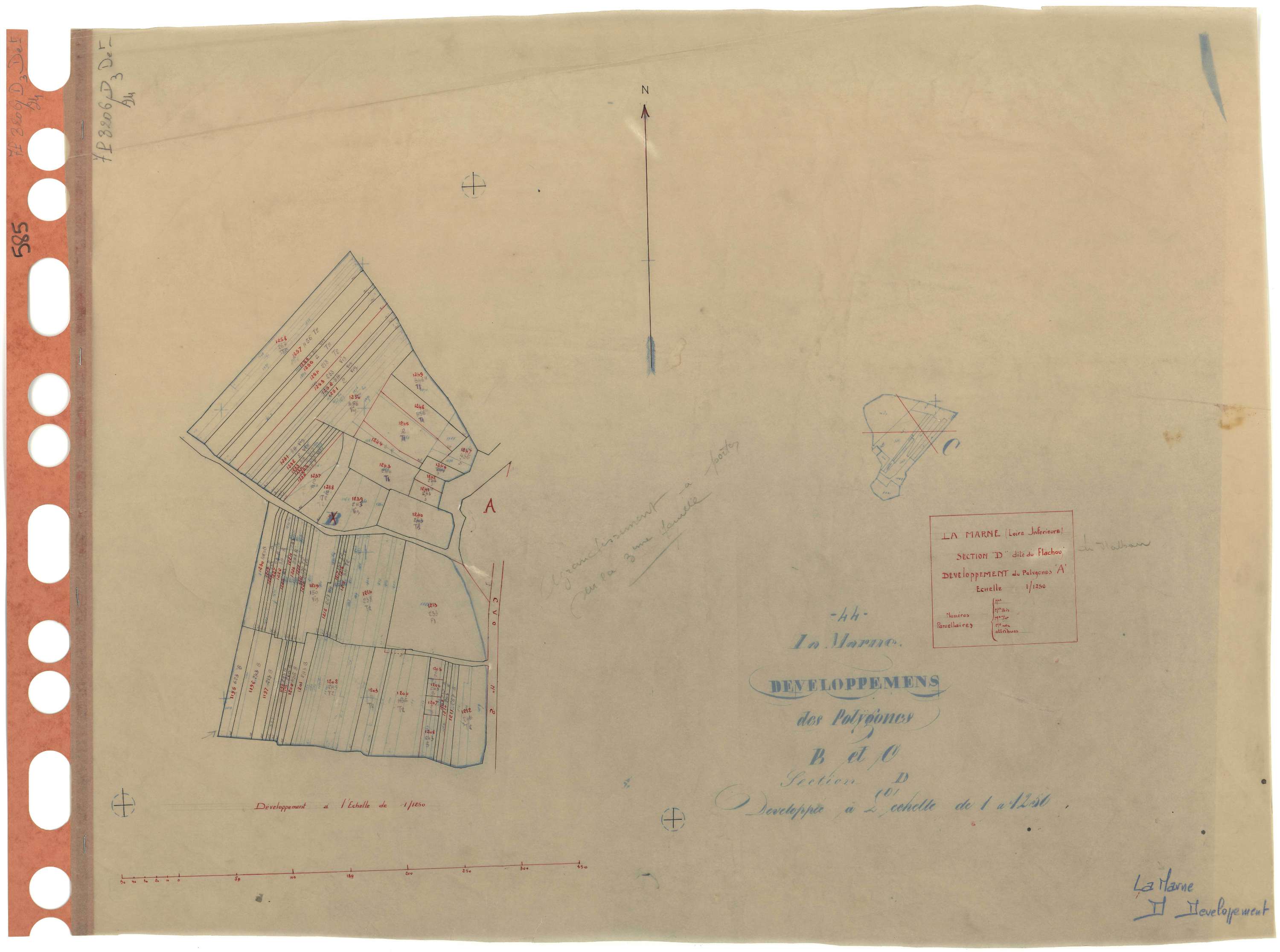 La Marne - Section D3 (développement) Flachou (section du) . 900-1335 . développement du polygône A