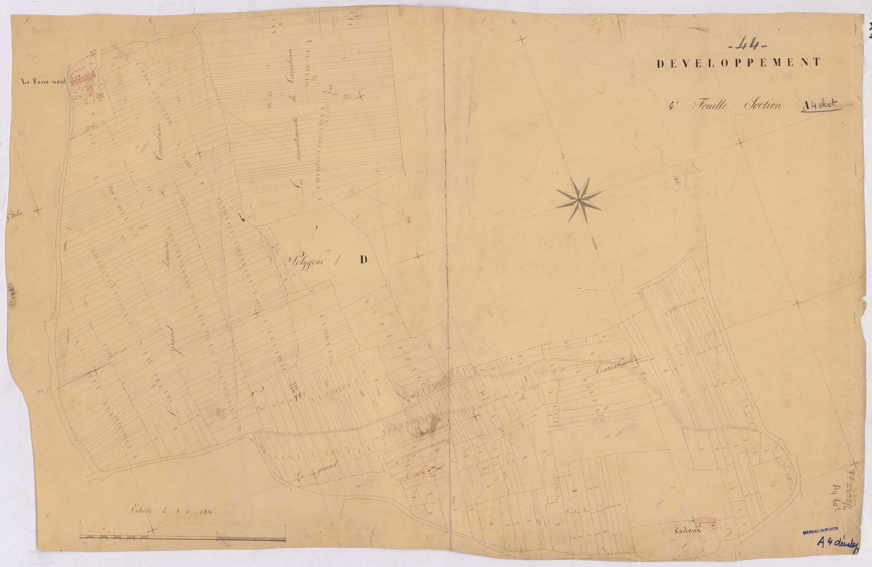 Marsac-sur-Don - Section A4 (développement) Vallée (section deLa) ; 1224-1764 ; développement du polygône D