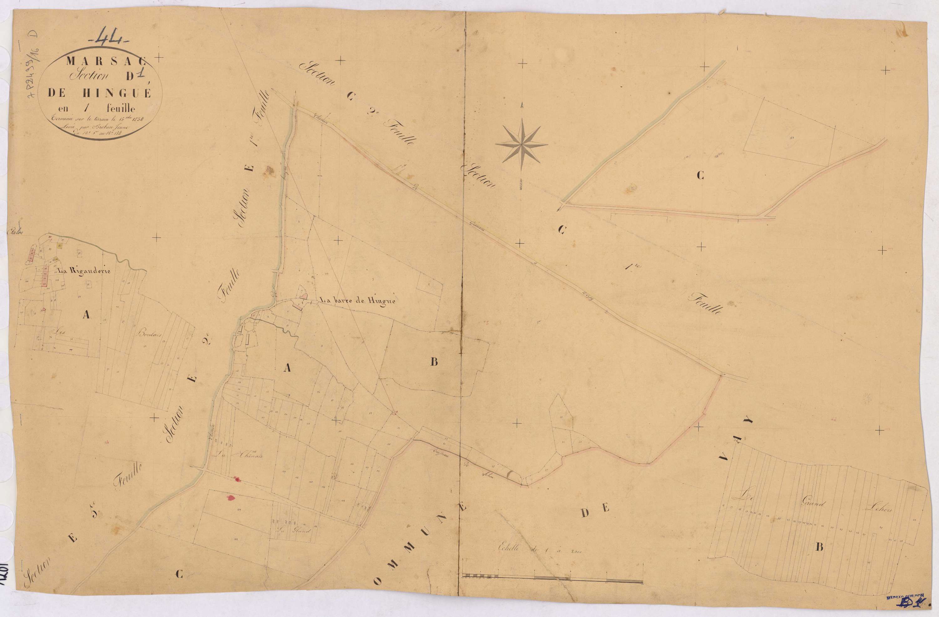 Marsac-sur-Don - Section D Hingué (section de) ; 1-154