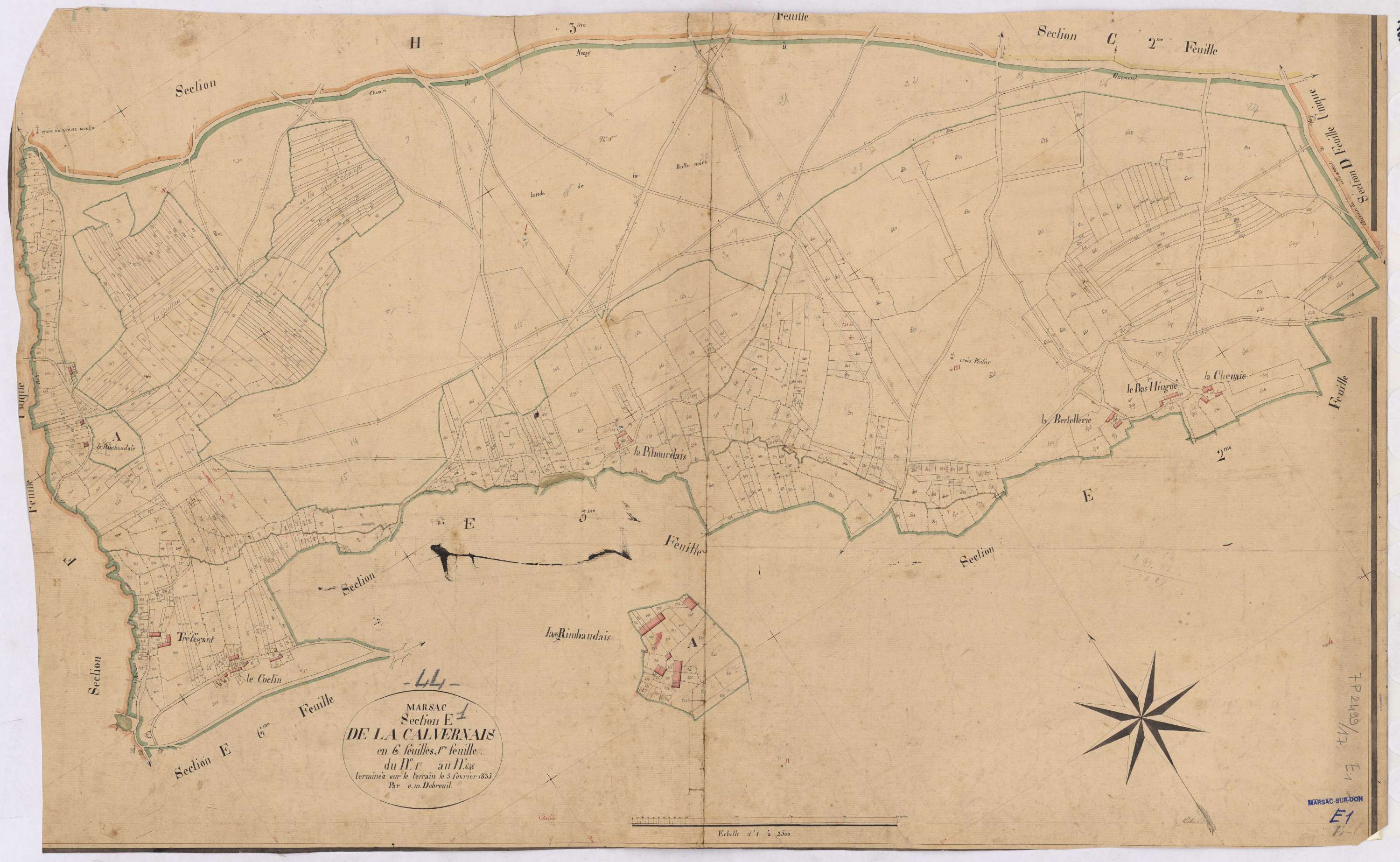 Marsac-sur-Don - Section E1 Calvernais (section de La) ; 1-646