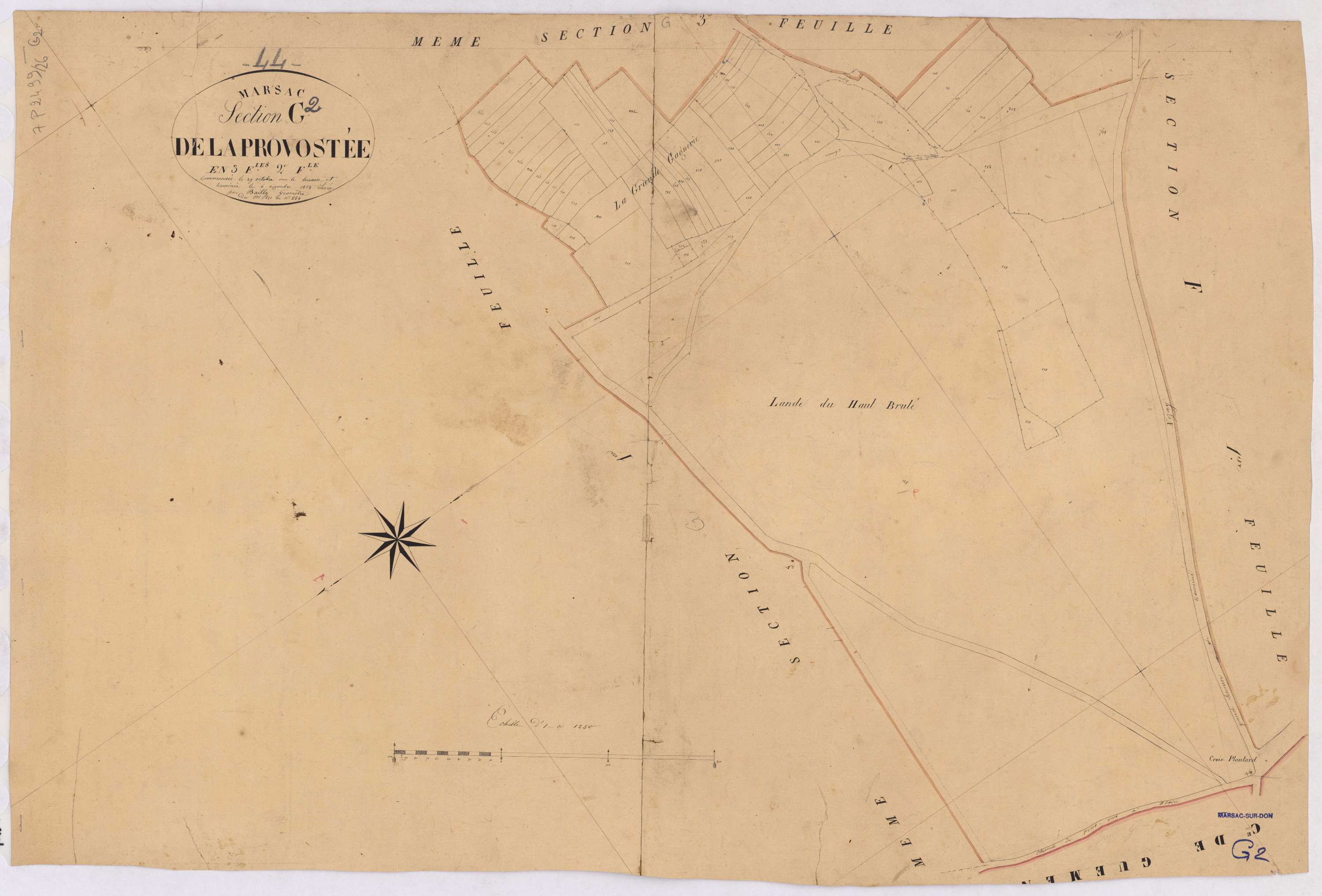 Marsac-sur-Don - Section G2 Provostée (section de La) ; 831-884