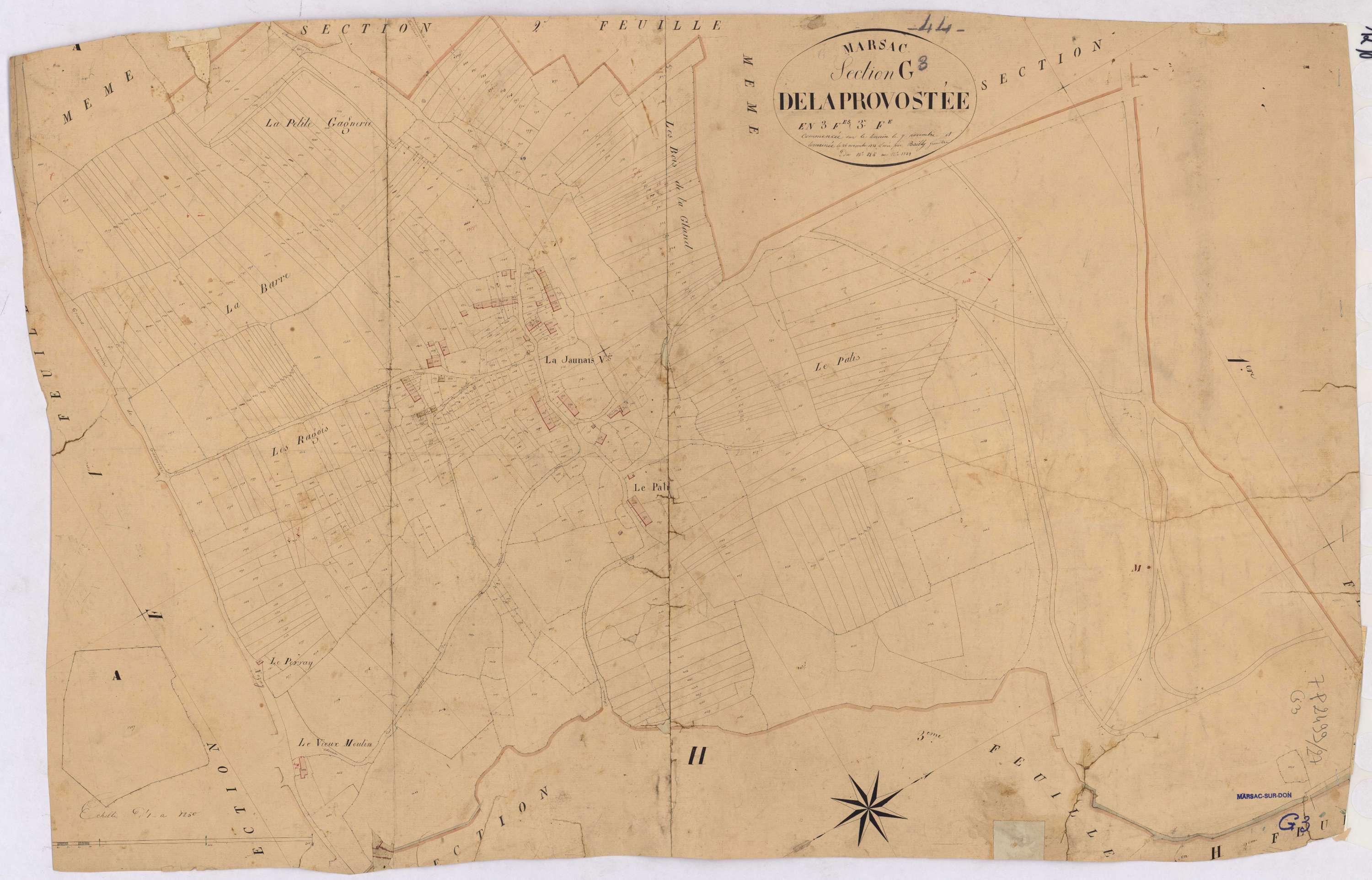 Marsac-sur-Don - Section G3 Provostée (section de La) ; 885-1384
