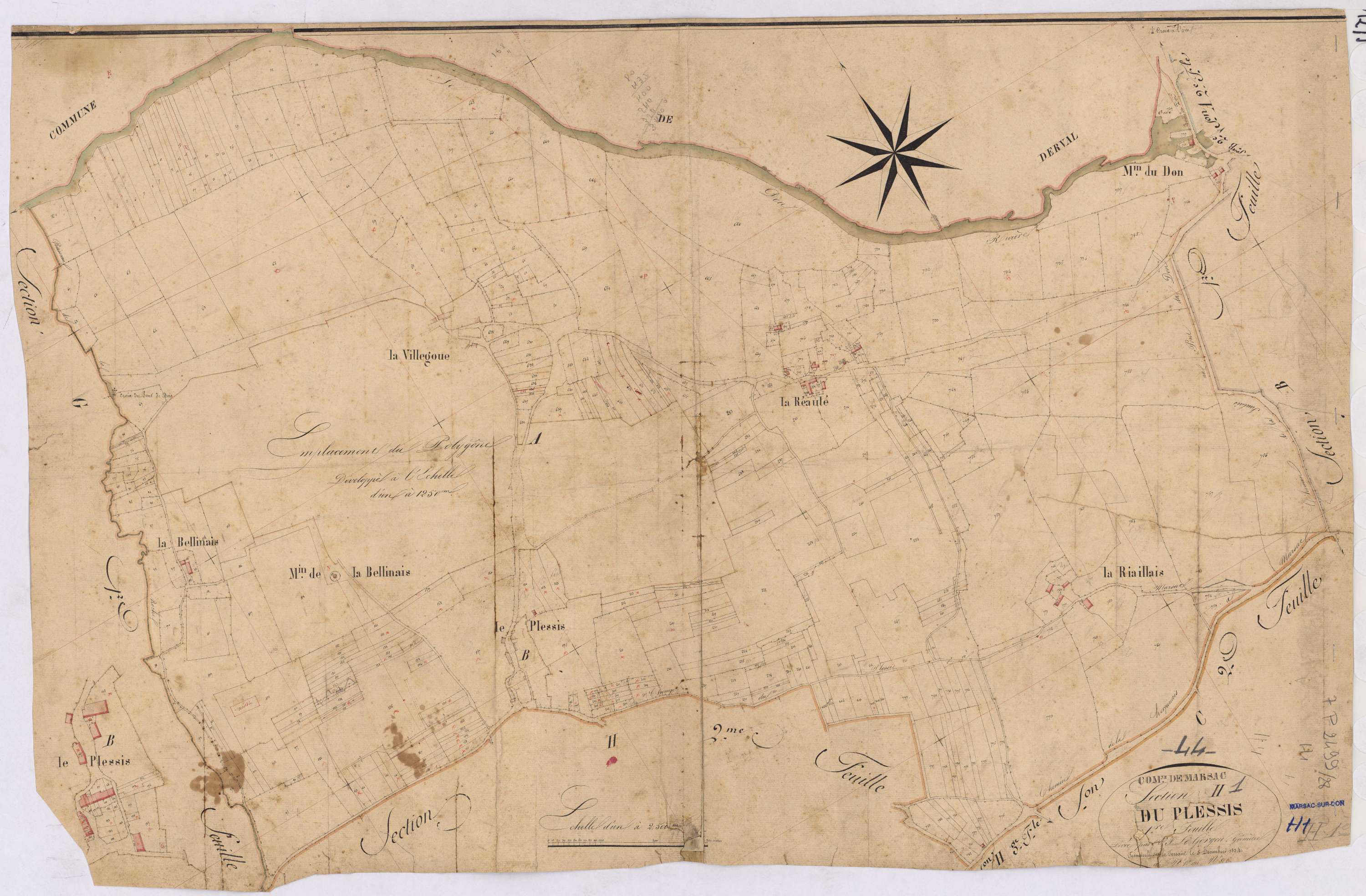 Marsac-sur-Don - Section H1 Plessis (section du) ; 1-806