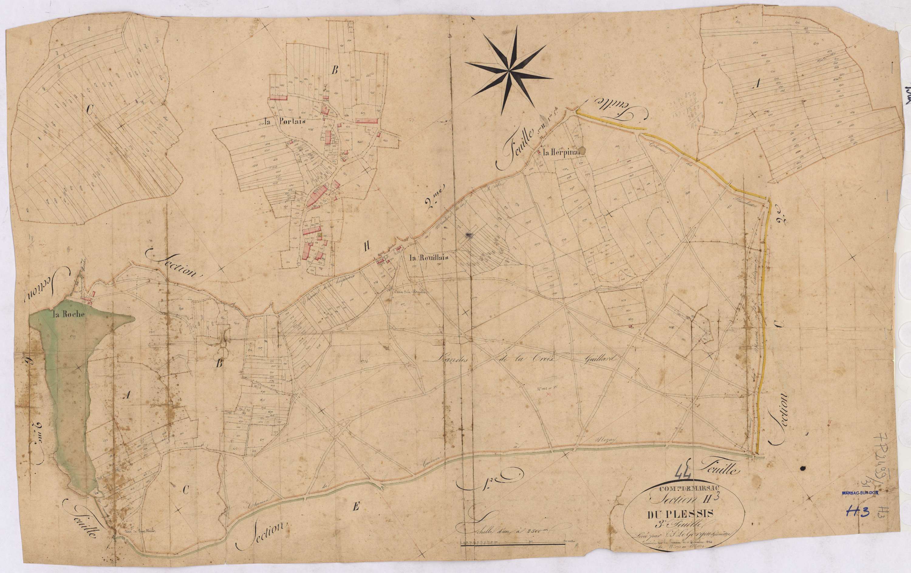 Marsac-sur-Don - Section H3 Plessis (section du) ; 1396-1832