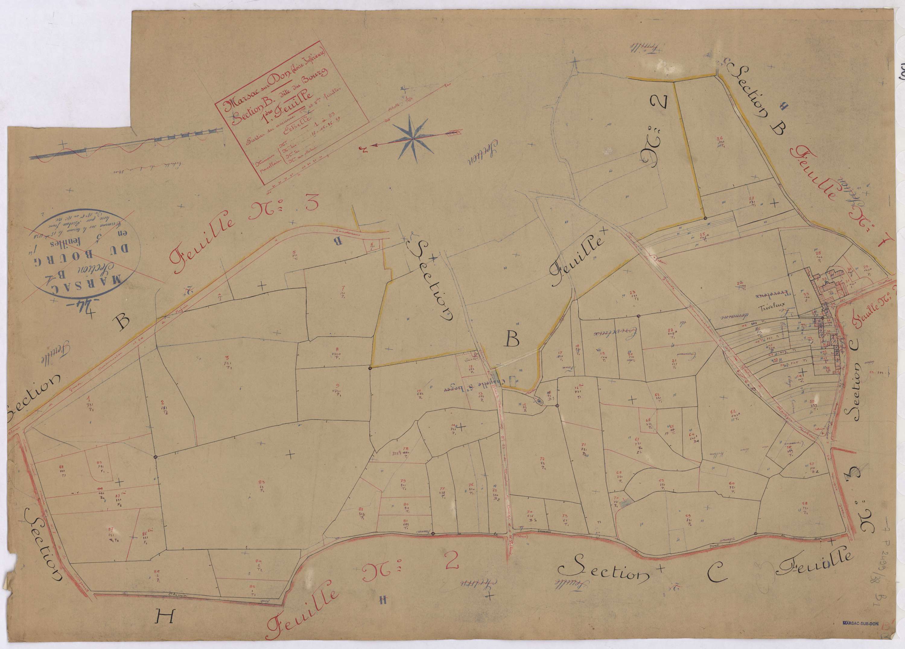 Marsac-sur-Don - Section B1 Bourg (section du) ; 1-89