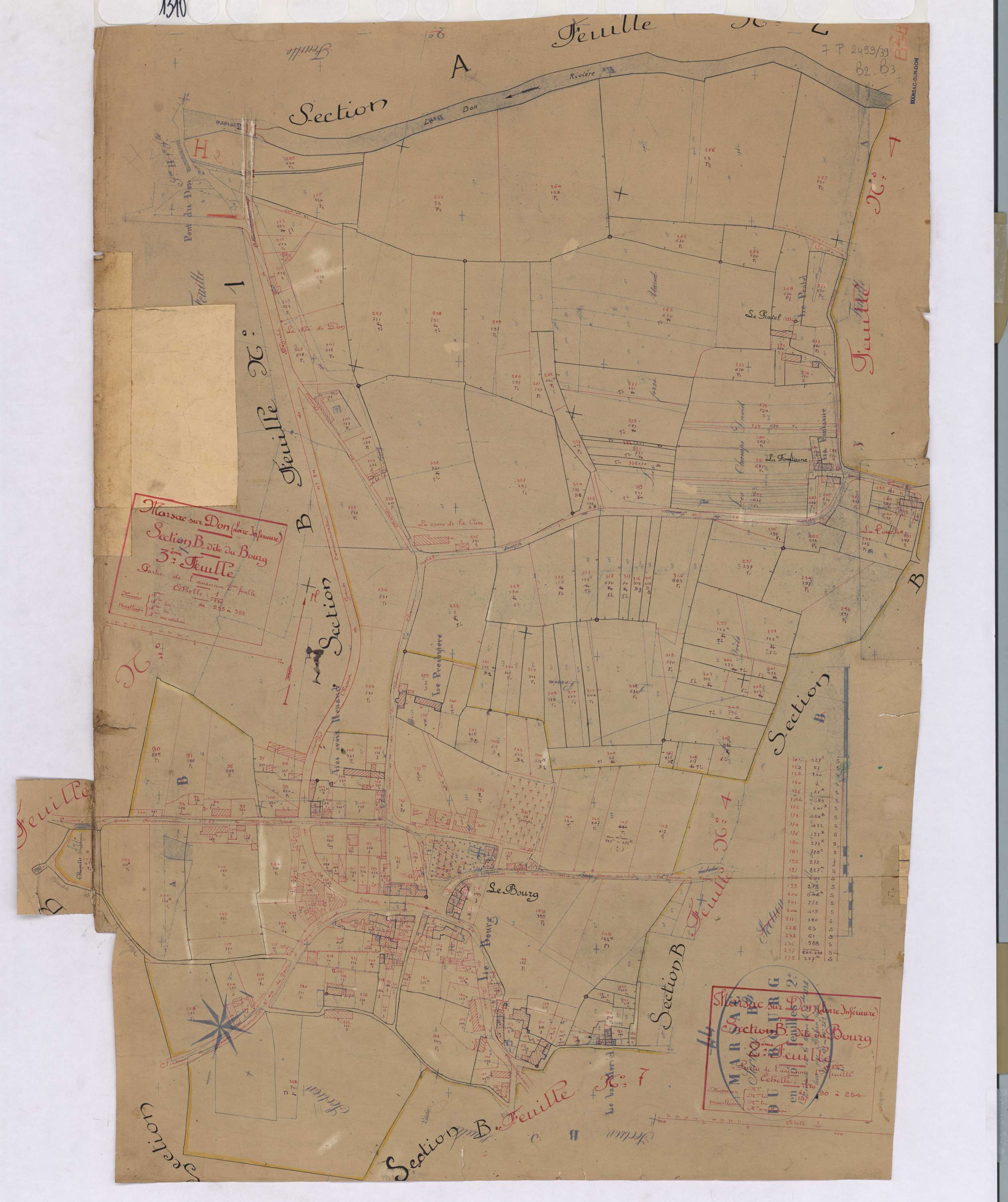Marsac-sur-Don - Section B2 B3 Bourg (section du) ; 90-254 ; 255-355