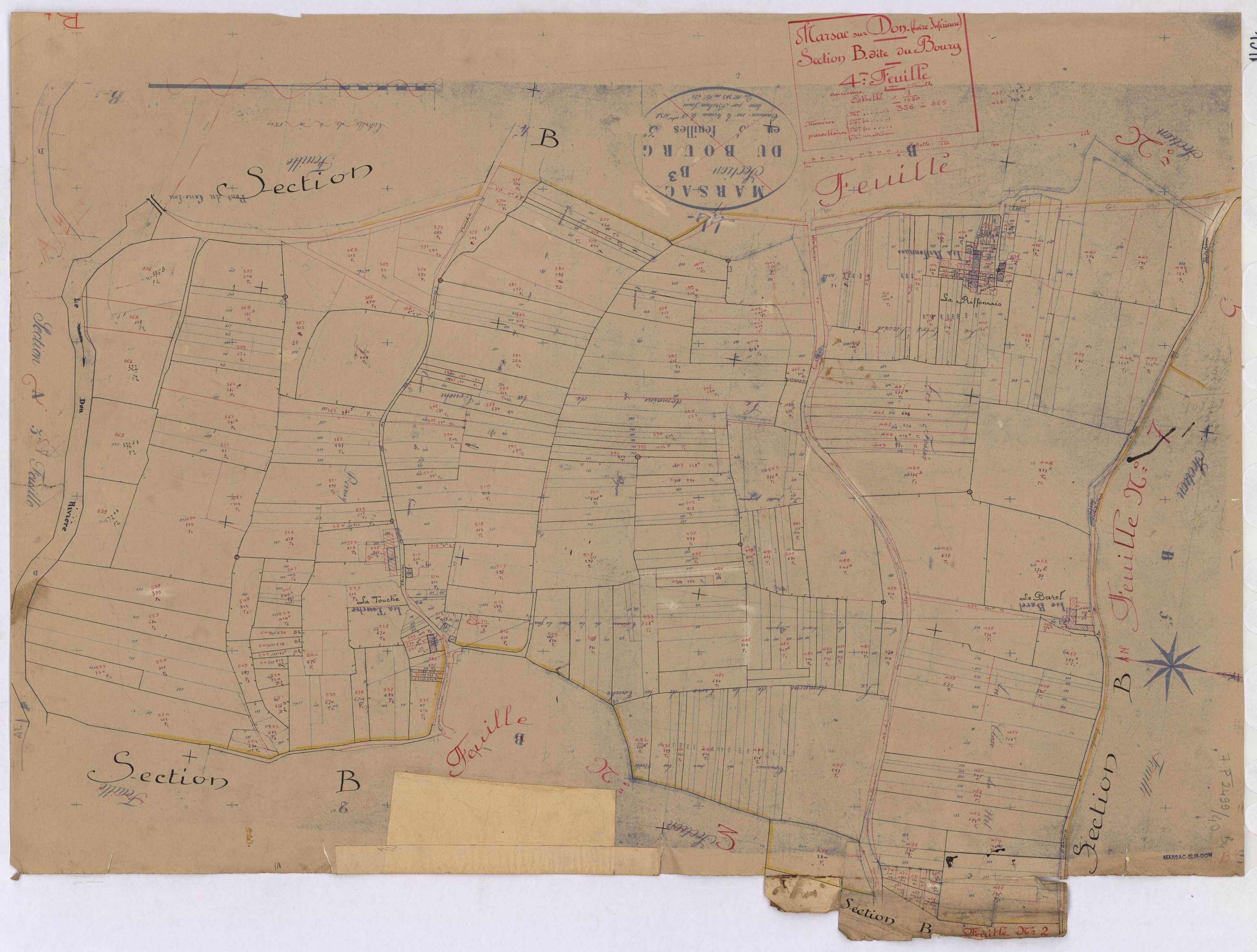 Marsac-sur-Don - Section B4 Bourg (section du) ; 356-565