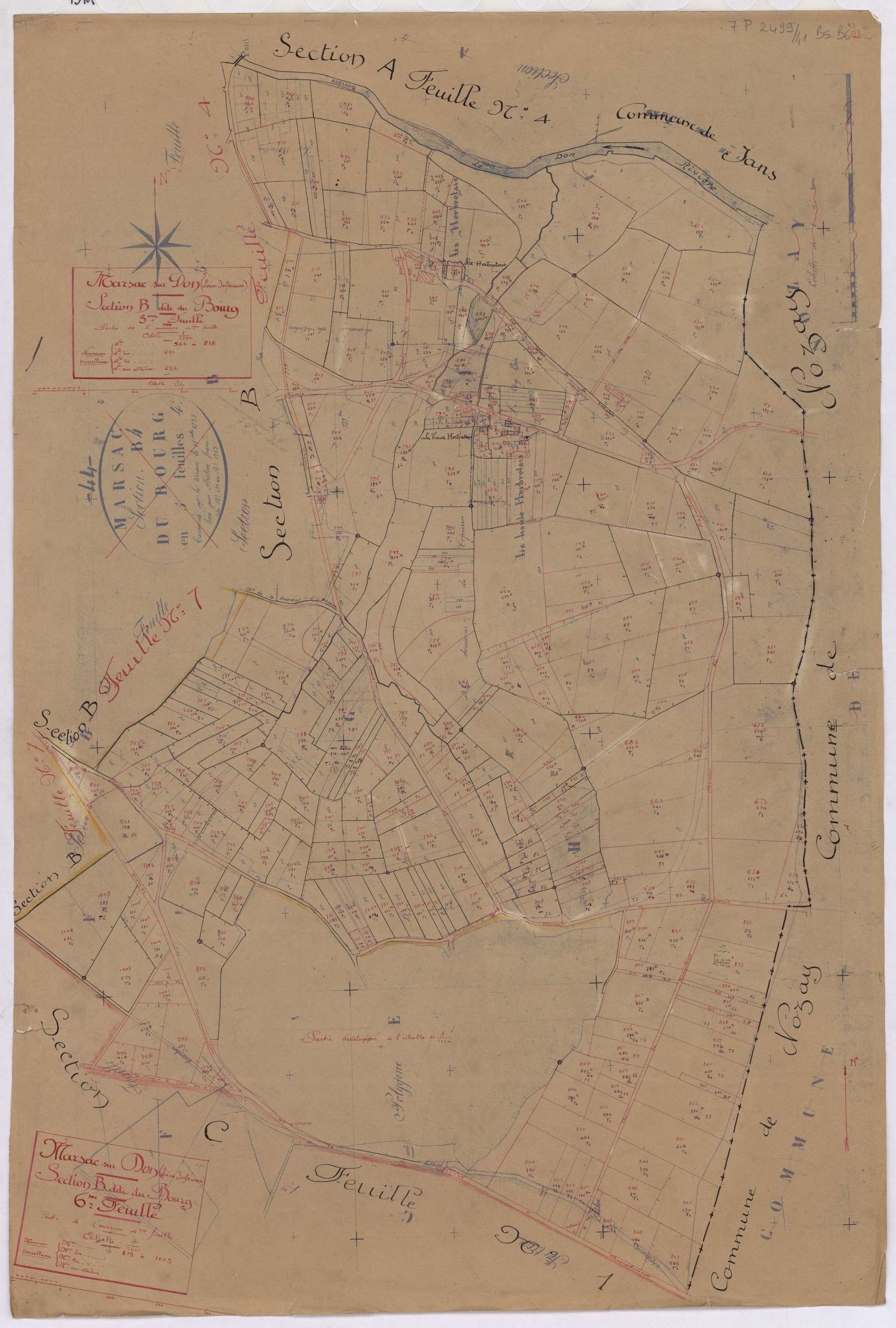 Marsac-sur-Don - Section B5 B6 Bourg (section du) ; 566-818 ; 819-1009