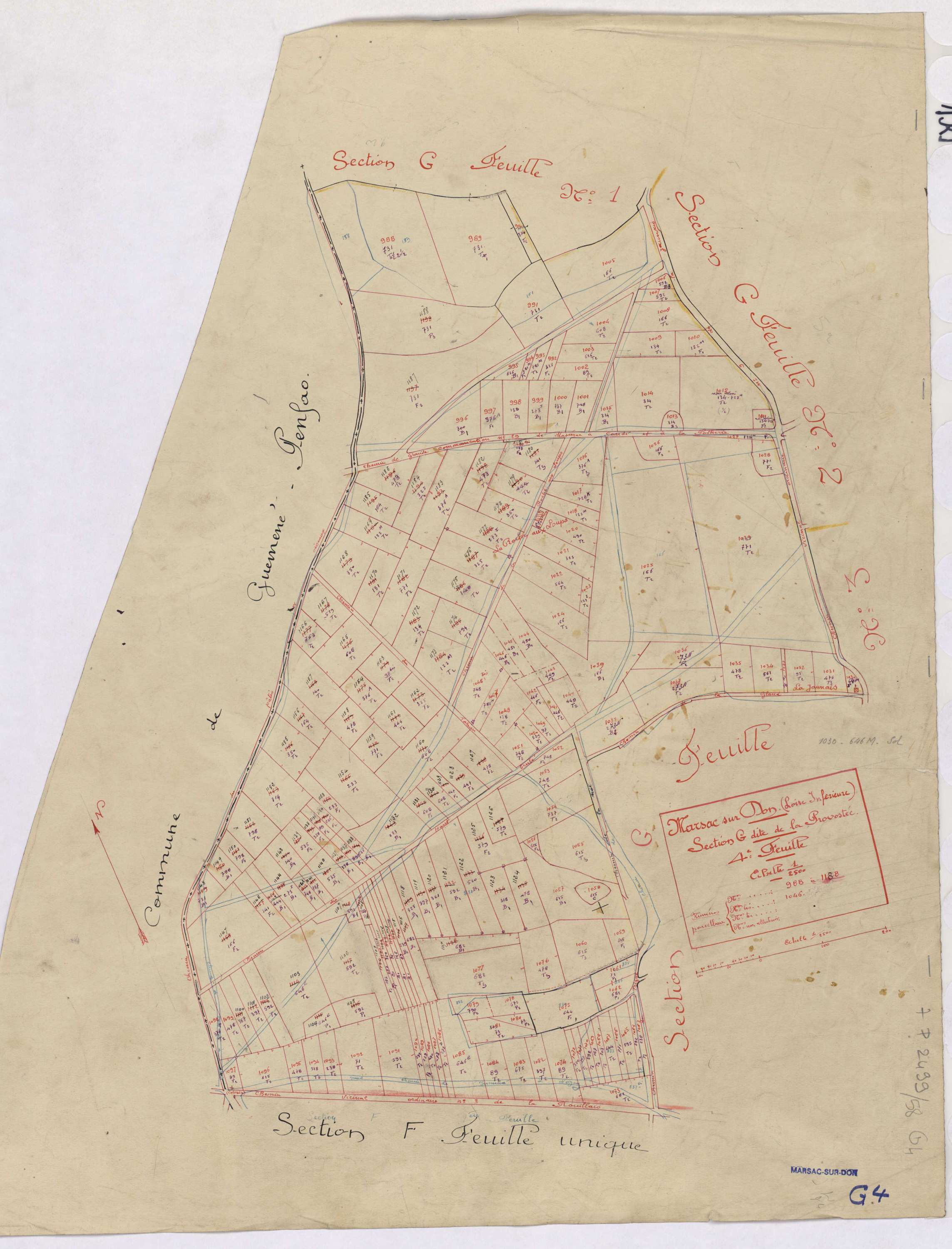Marsac-sur-Don - Section G4 Provostée (section de La) ; 988-1188