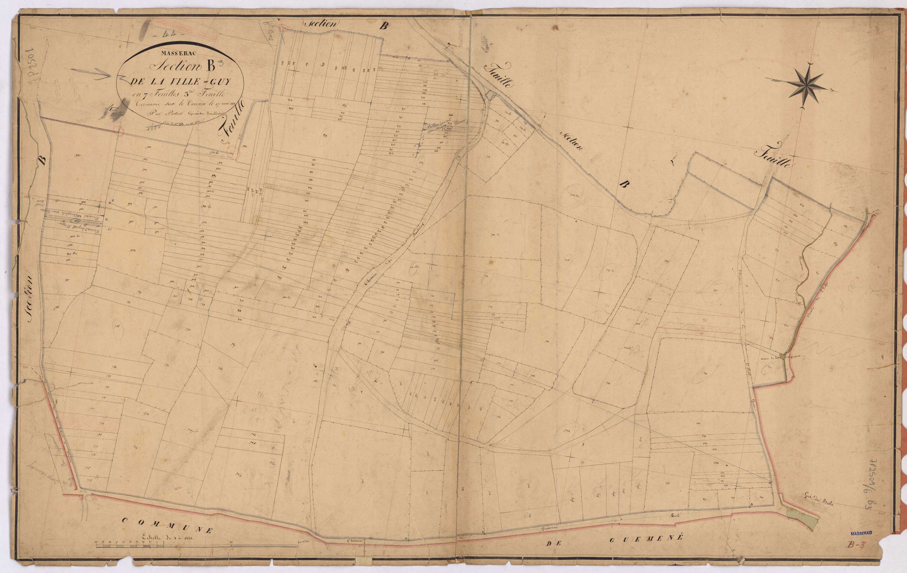 Massérac - Section B3 Ville-Guy (section de La) ; 663-942