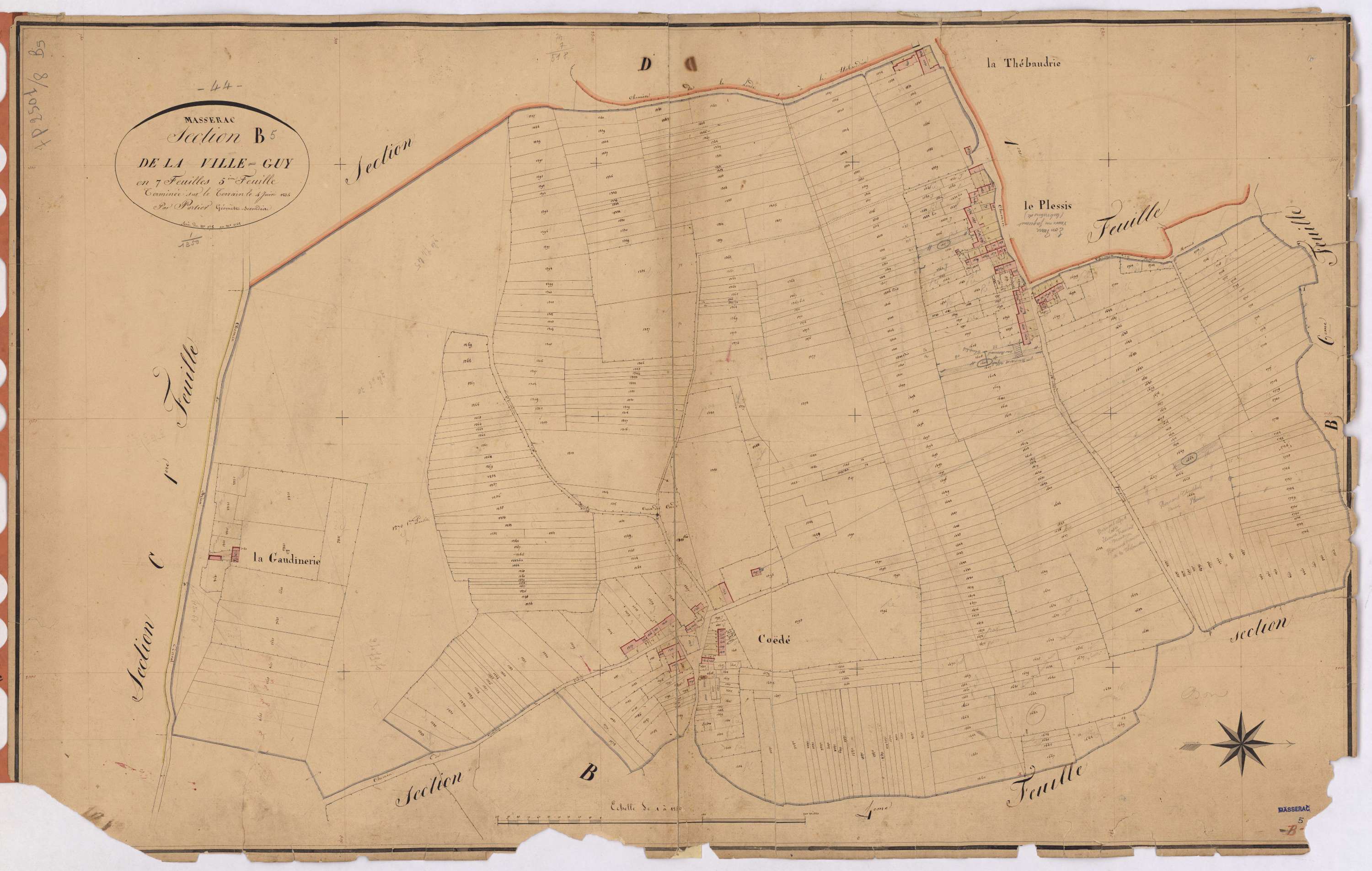 Massérac - Section B5 Ville-Guy (section de La) ; 1178-1742