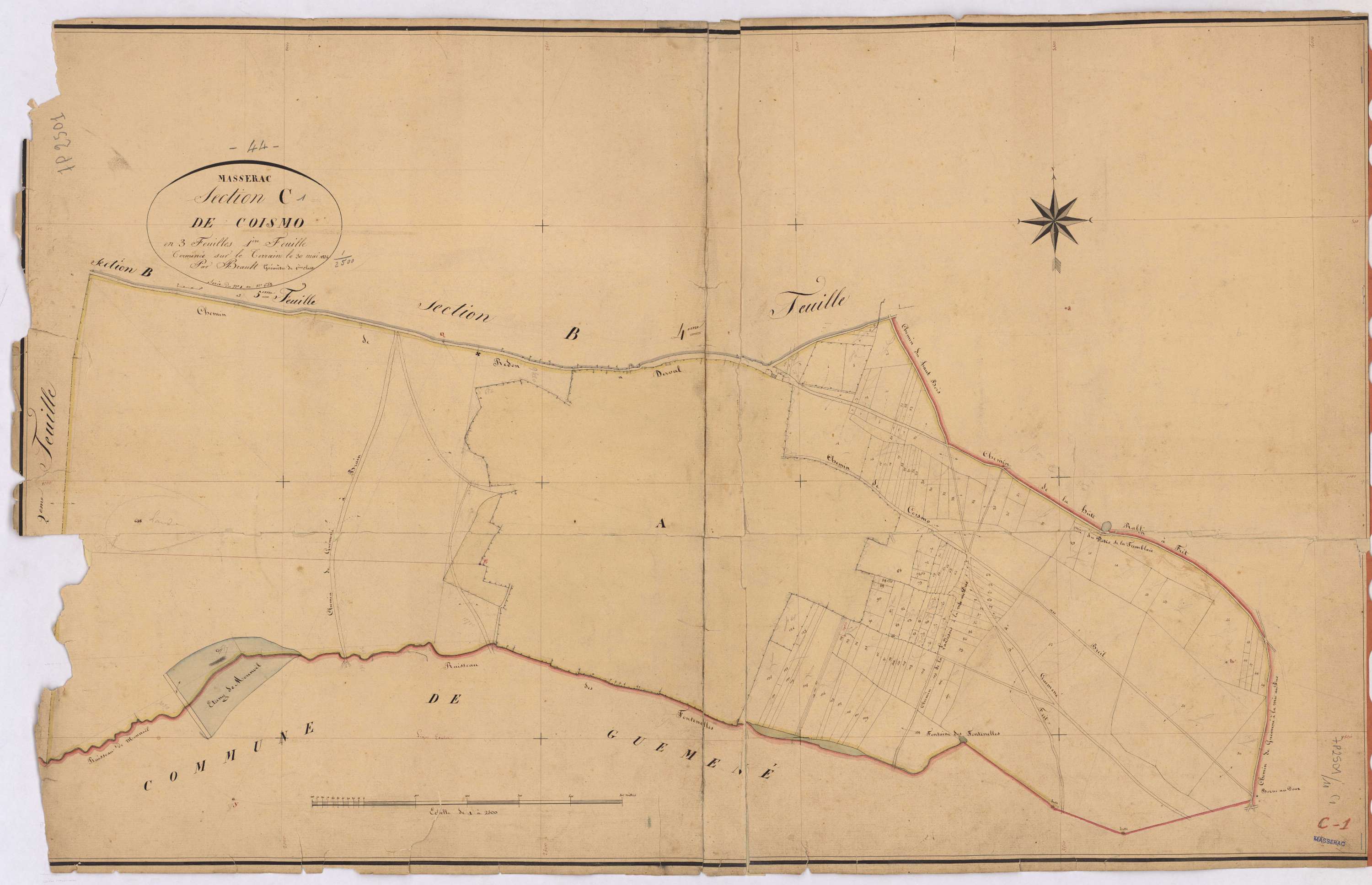 Massérac - Section C1 Coismo (section de) ; 1-658