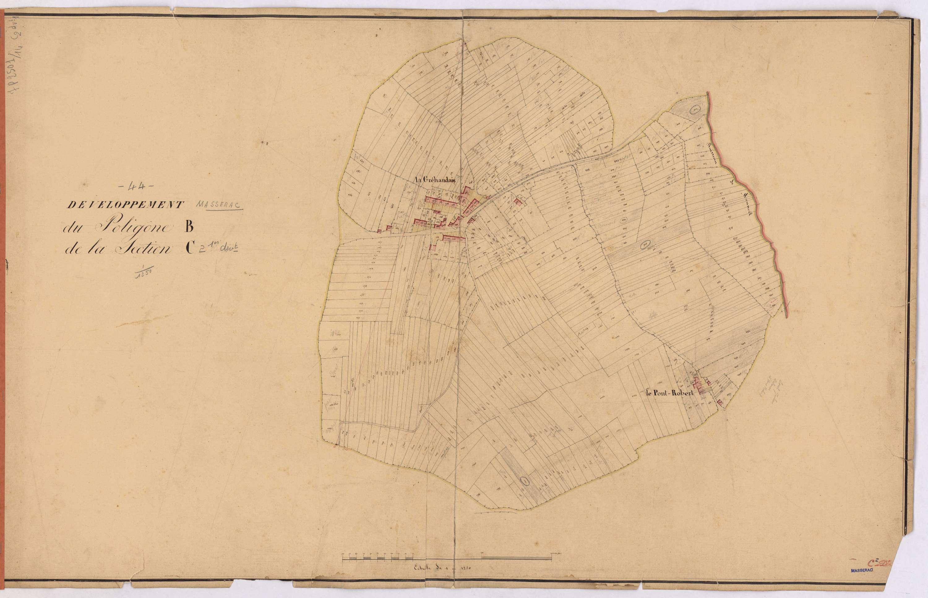 Massérac - Section C2 (développement) Coismo (section de) ; 658bis-1399bis ; développement du polygône B