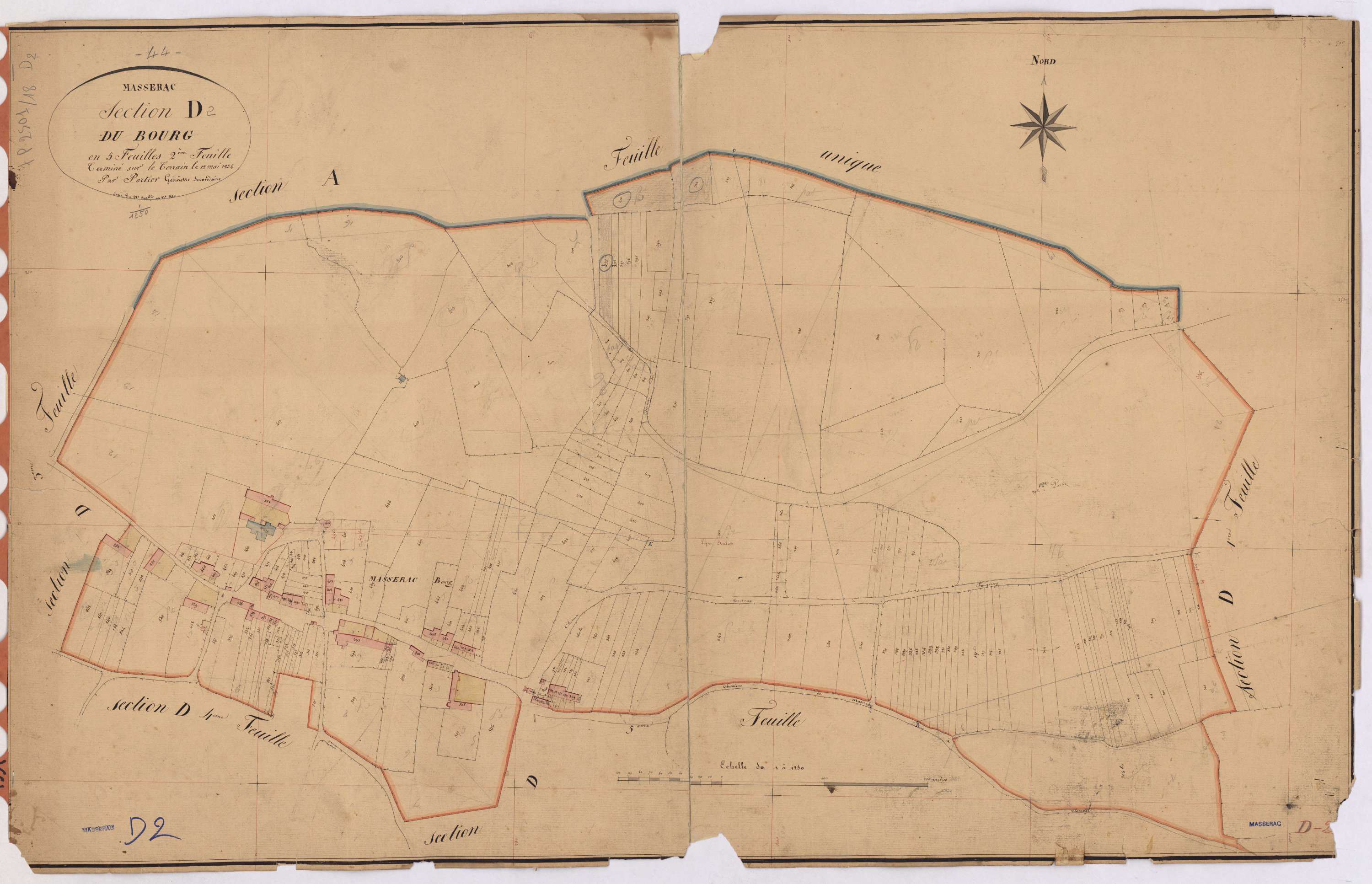 Massérac - Section D2 Bourg (section du) ; 304bis-550