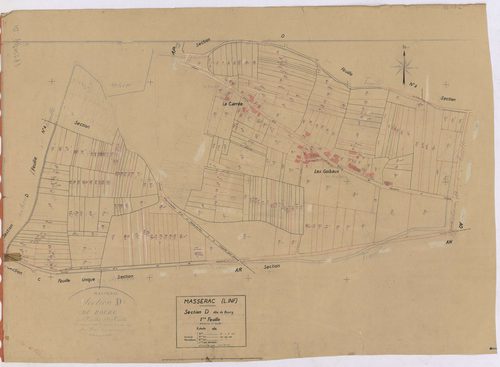 Massérac - Section D1 Bourg (section du) ; 1-269