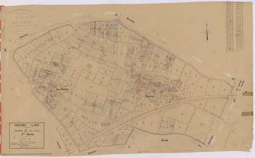 Massérac - Section D3 Bourg (section du) ; 371-802