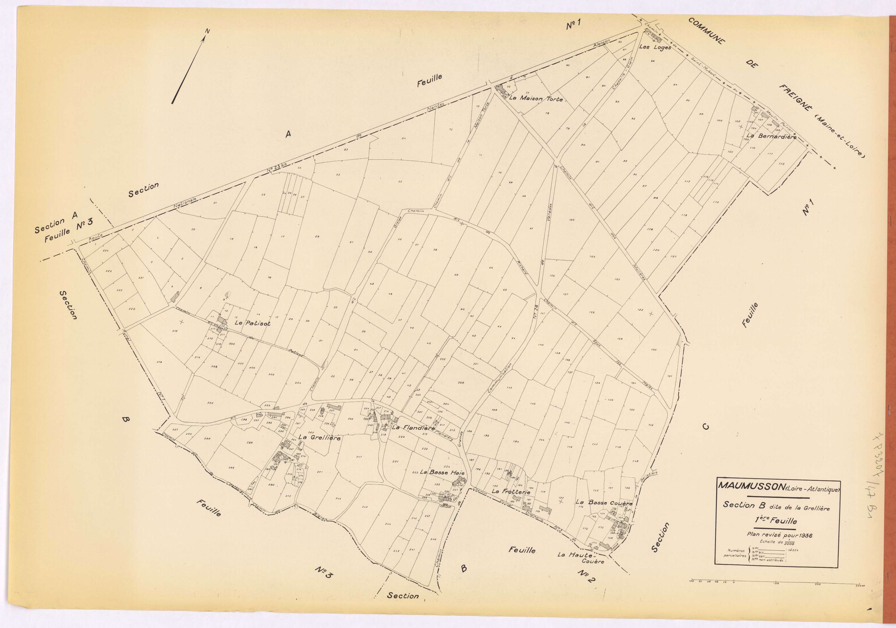 Maumusson - Section B1 Grellière (section de La) ; 1-324