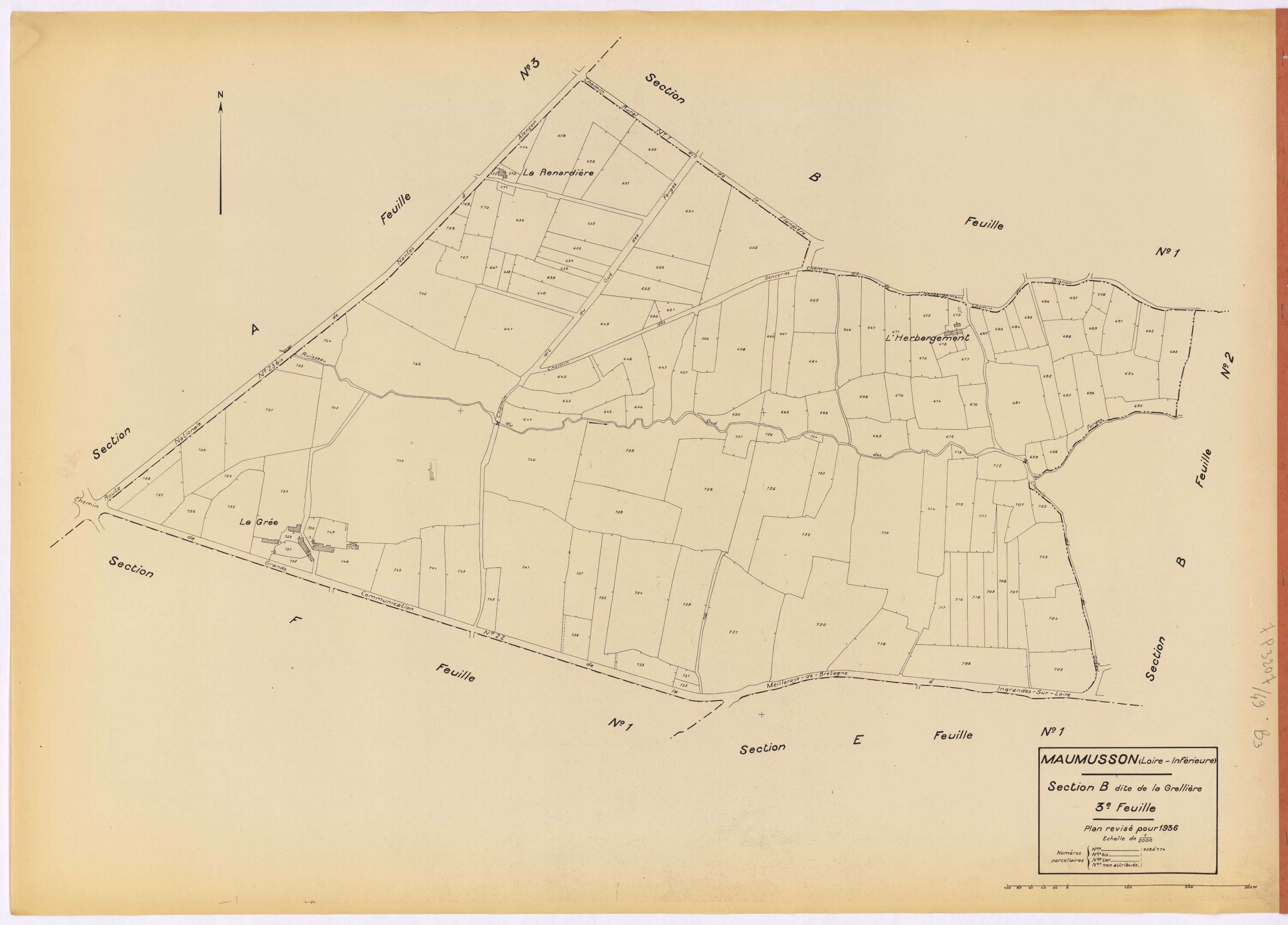 Maumusson - Section B3 Grellière (section de La) ; 628-774
