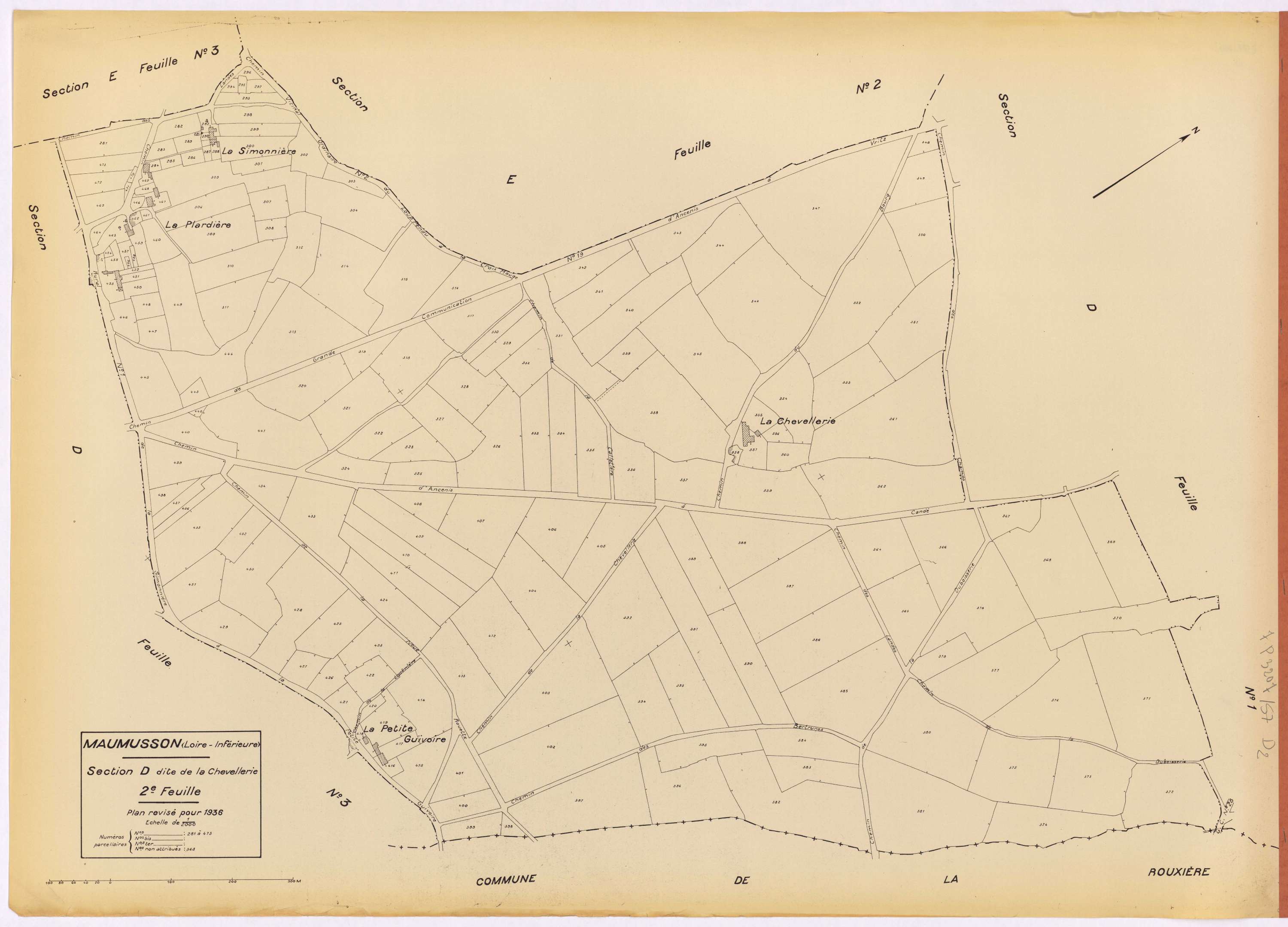 Maumusson - Section D2 Chevellerie (section de La) ; 281-473