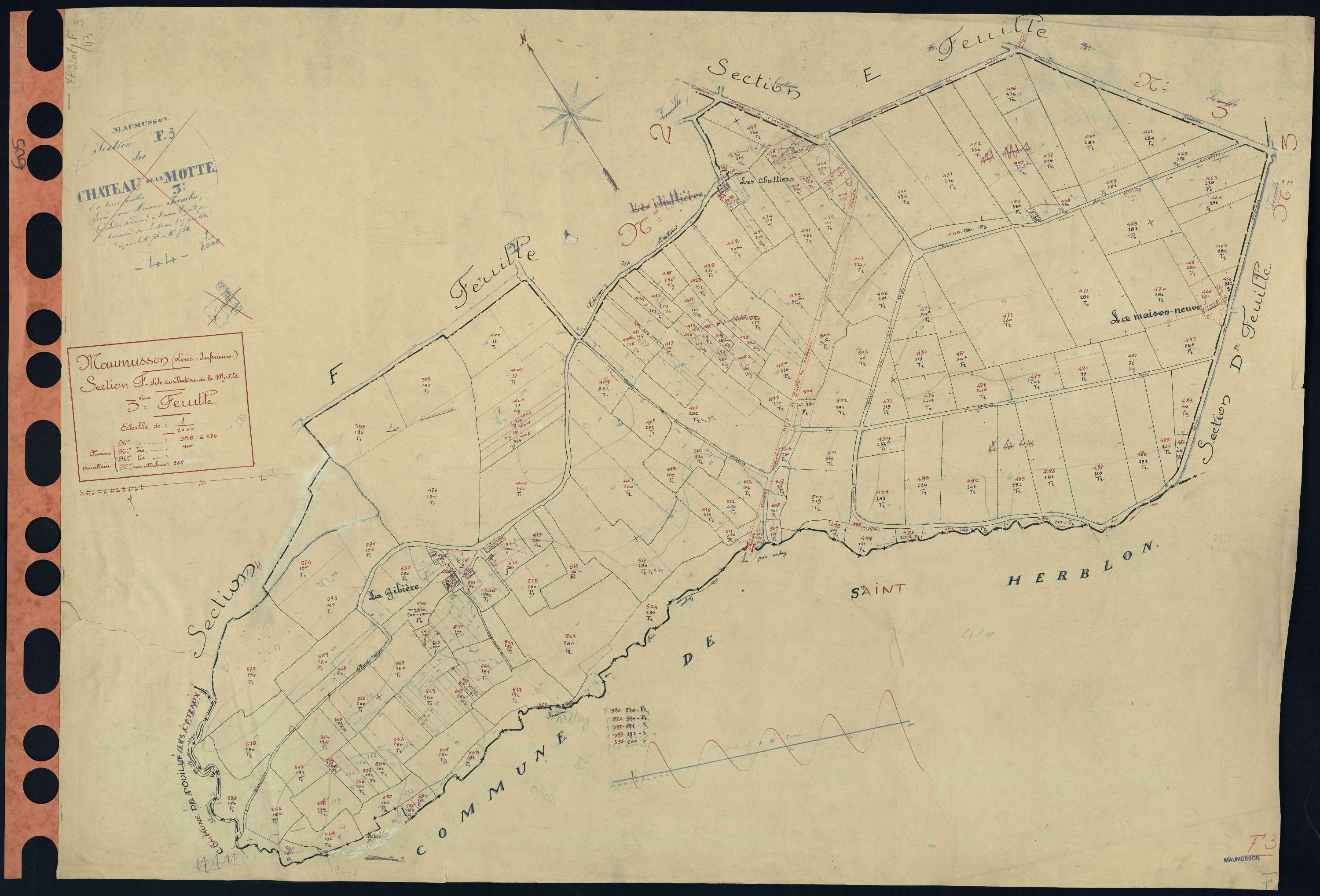 Maumusson - Section F3 Château de La Motte (section du) . 398-576