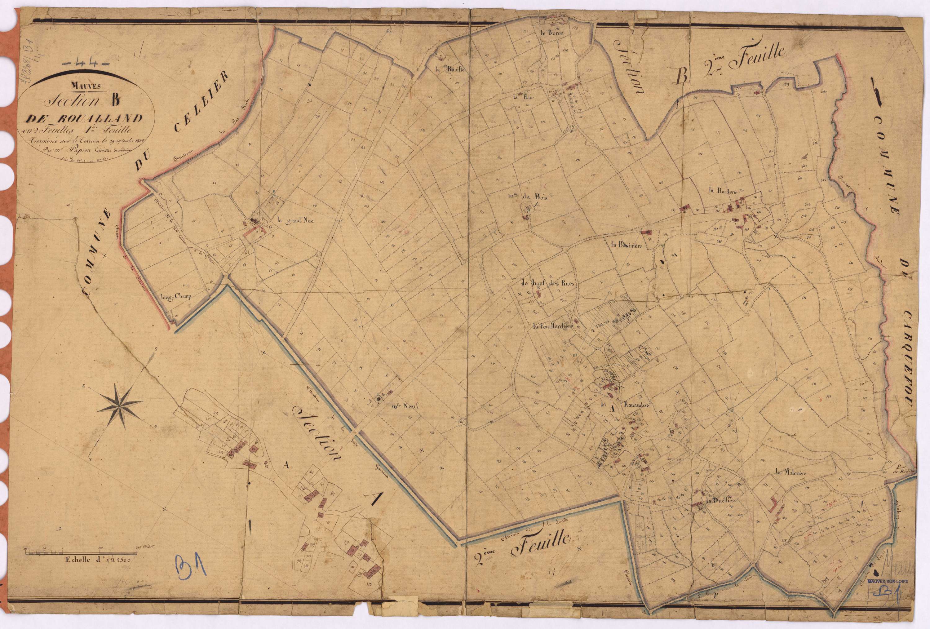 Mauves-sur-Loire - Section B1 Roualland (section de) ; 1-630