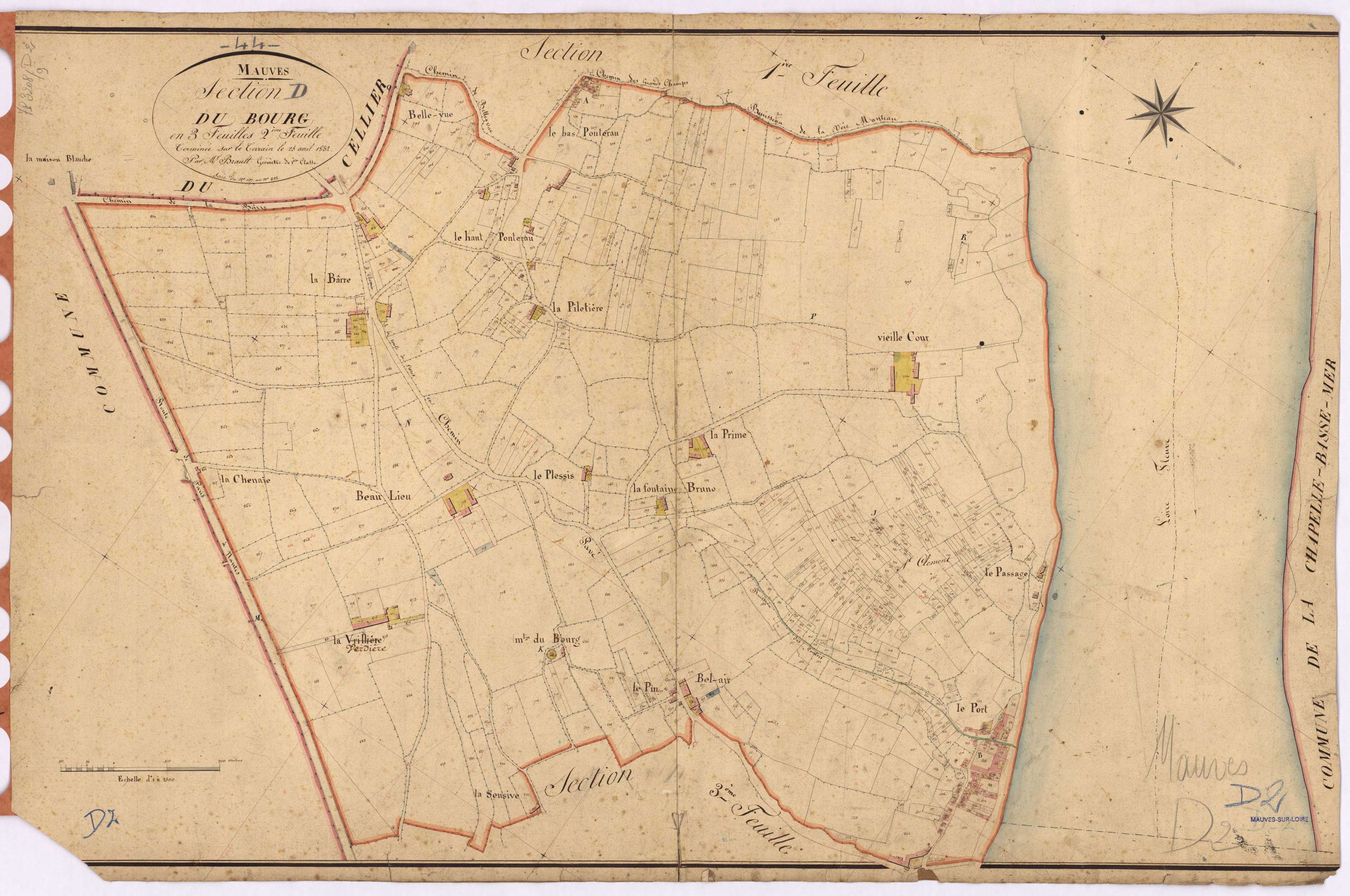Mauves-sur-Loire - Section D2 Bourg (section du) ; 197-892