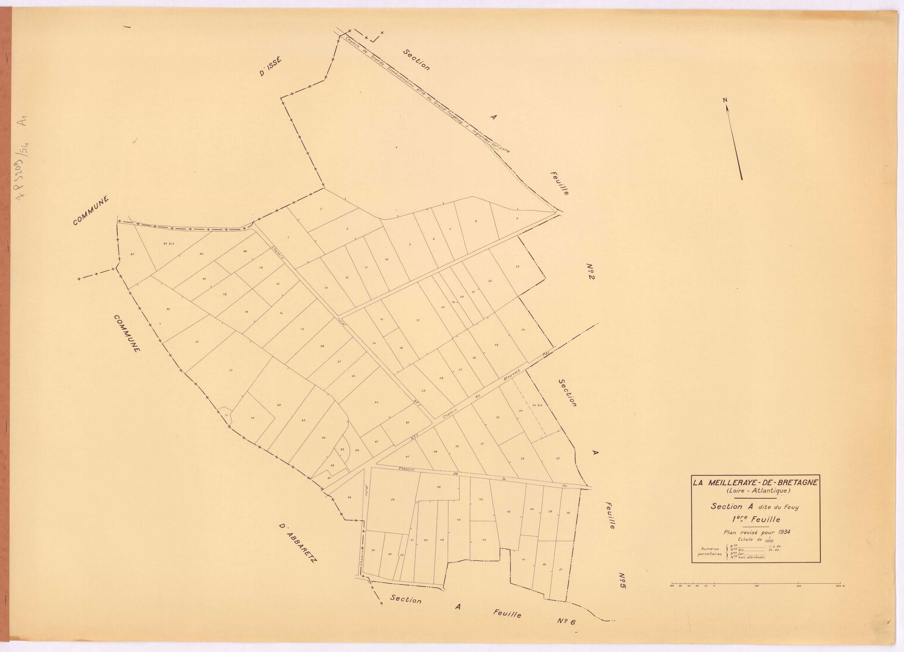 La Meilleraye-de-Bretagne - Section A1 Fouy (section du) ; 1-84