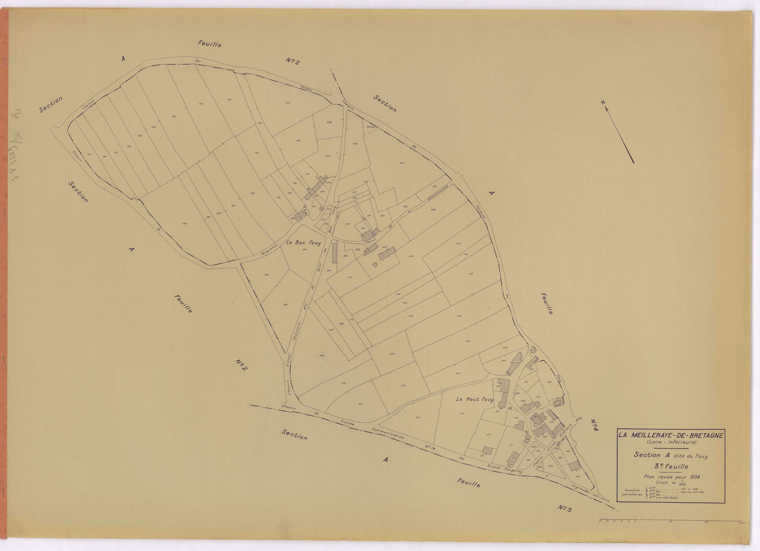 La Meilleraye-de-Bretagne - Section A3 Fouy (section du) ; 181-288