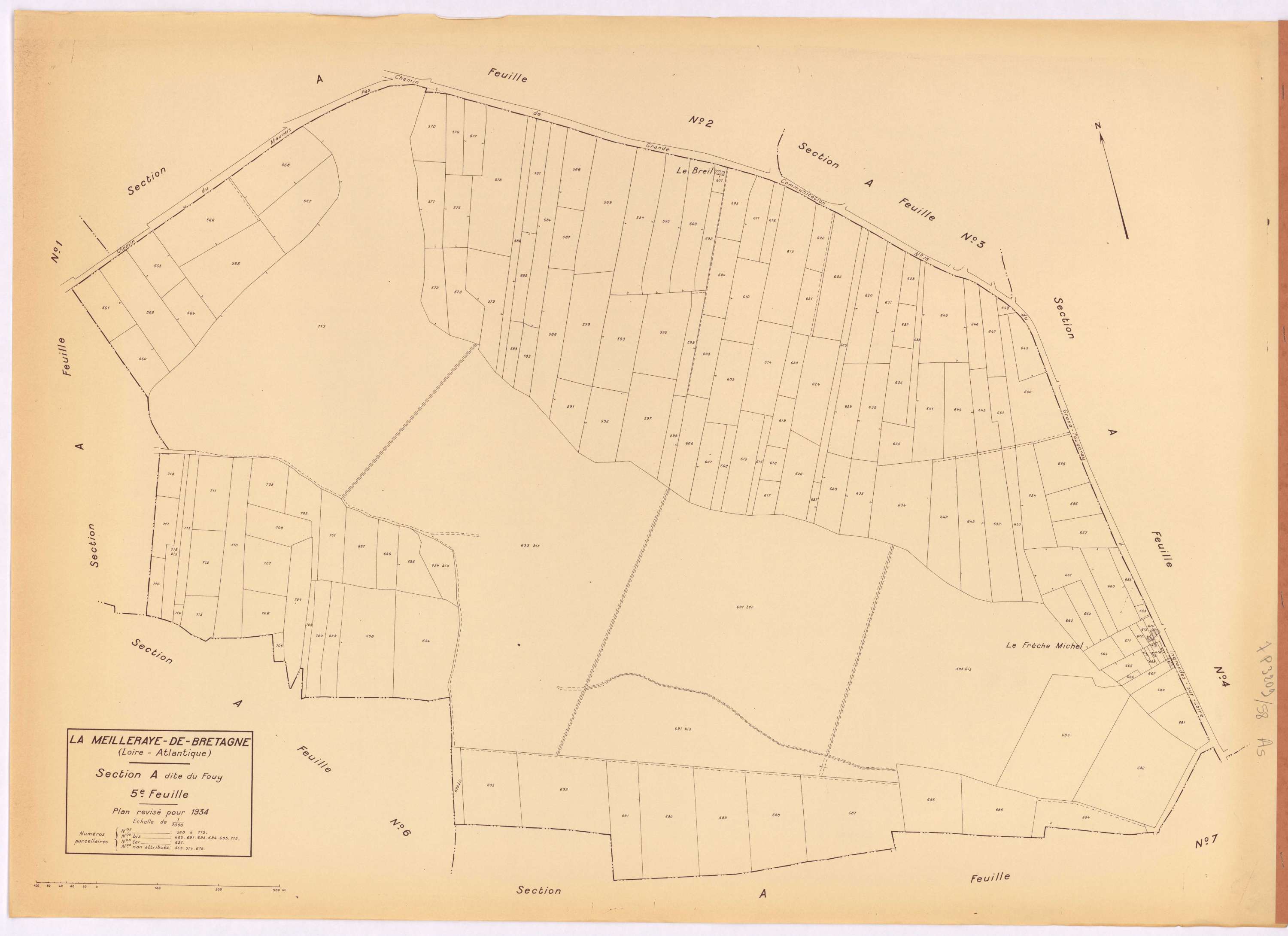 La Meilleraye-de-Bretagne - Section A5 Fouy (section du) ; 560-719