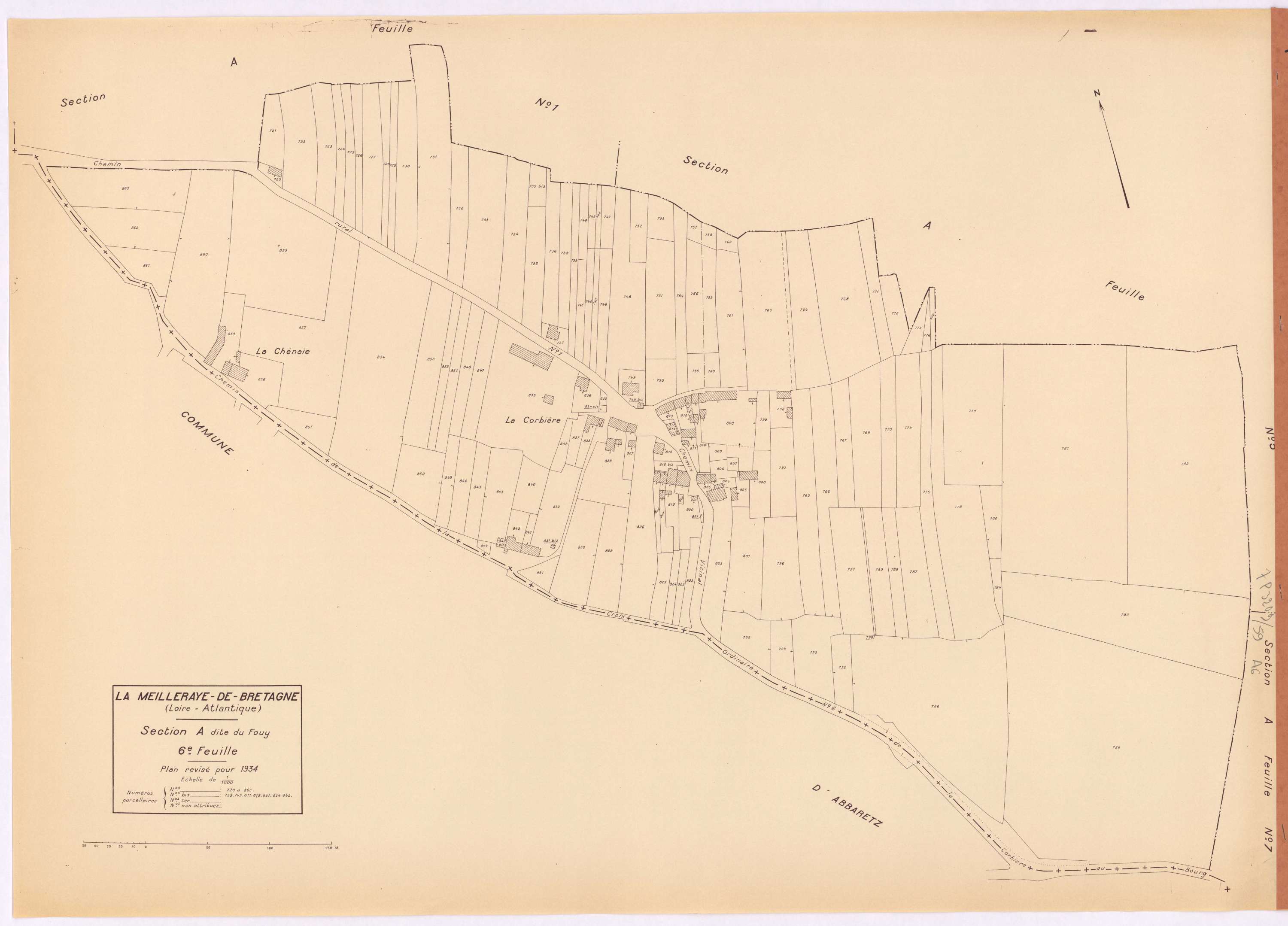 La Meilleraye-de-Bretagne - Section A6 Fouy (section du) ; 720-863