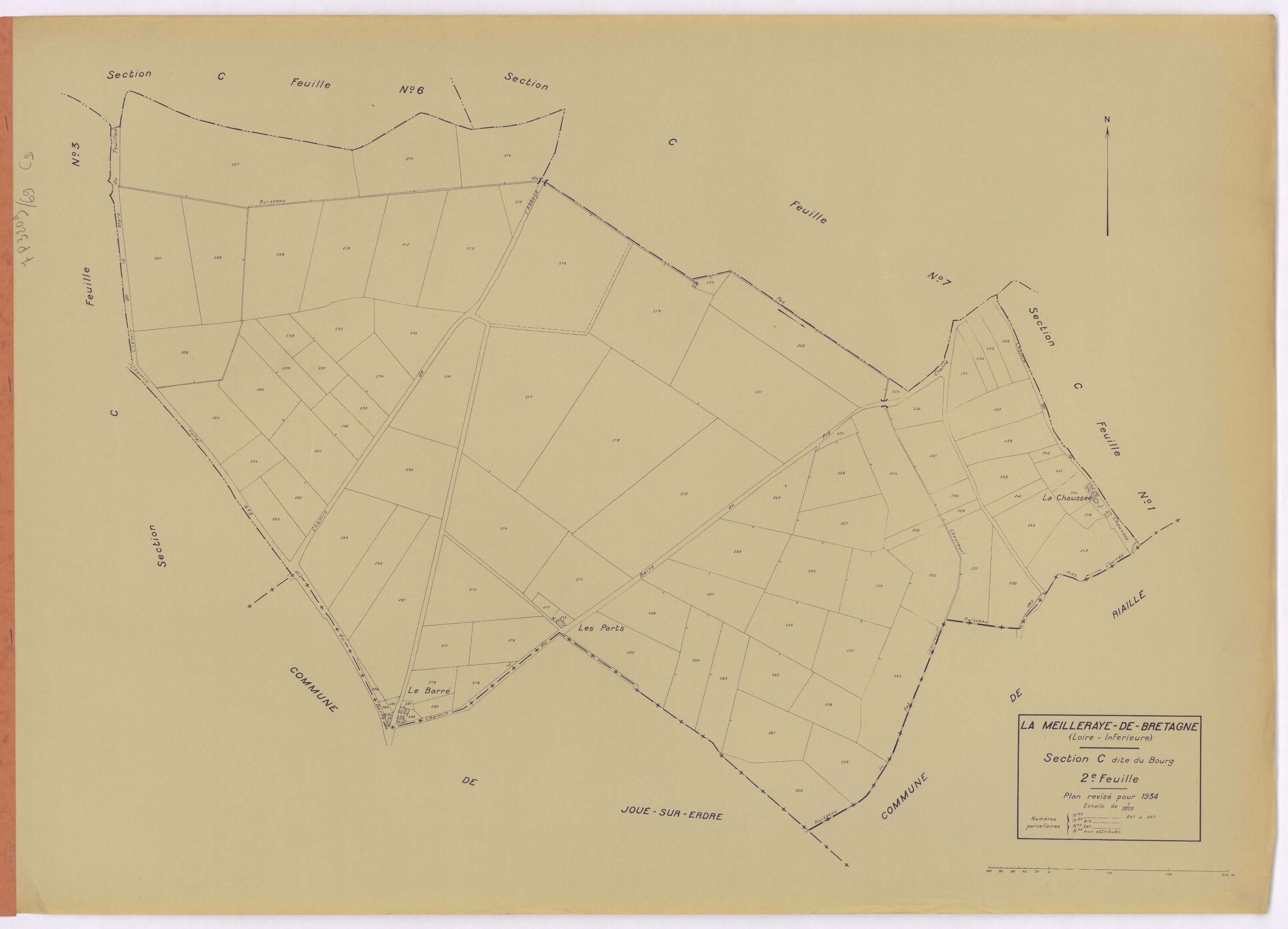 La Meilleraye-de-Bretagne - Section C2 Bourg (section du) ; 207-307