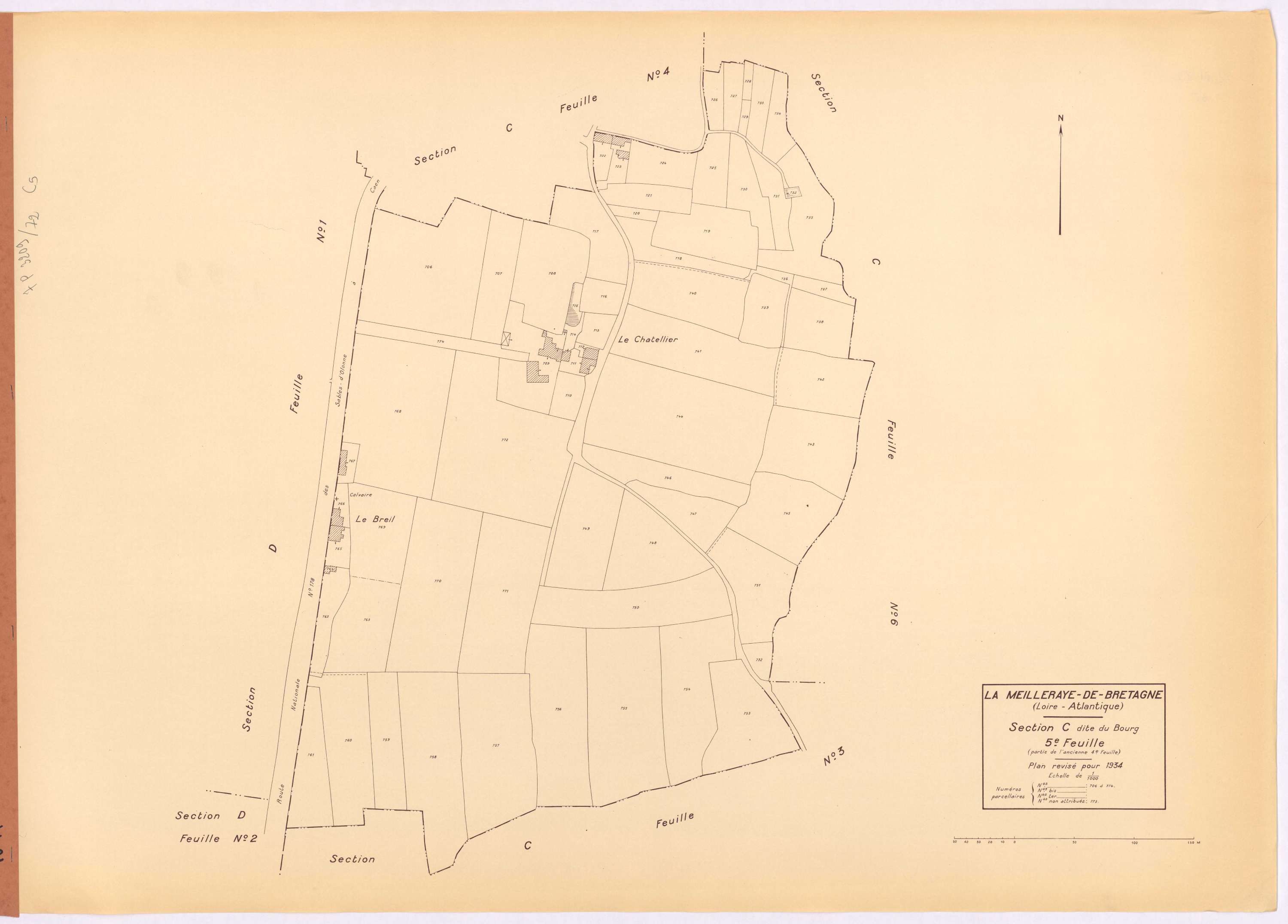 La Meilleraye-de-Bretagne - Section C5 Bourg (section du) ; 706-774