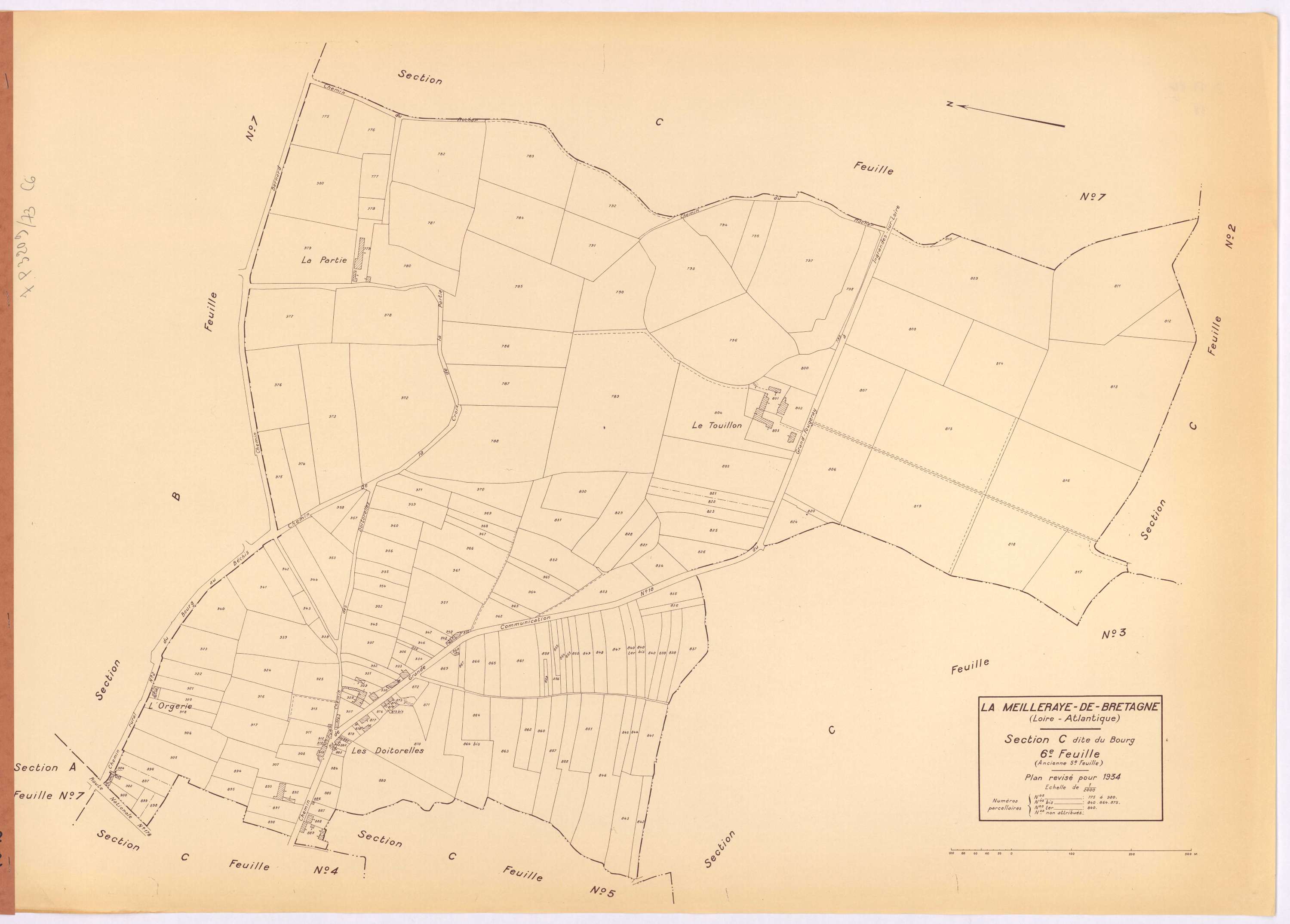 La Meilleraye-de-Bretagne - Section C6 Bourg (section du) ; 775-980