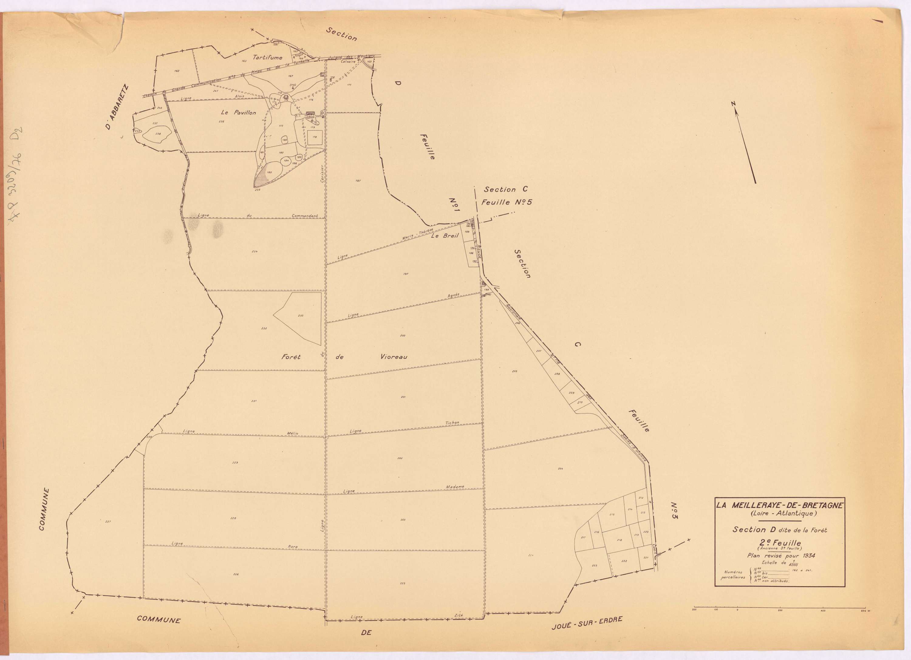La Meilleraye-de-Bretagne - Section D2 Forêt (section de La) ; 162-241