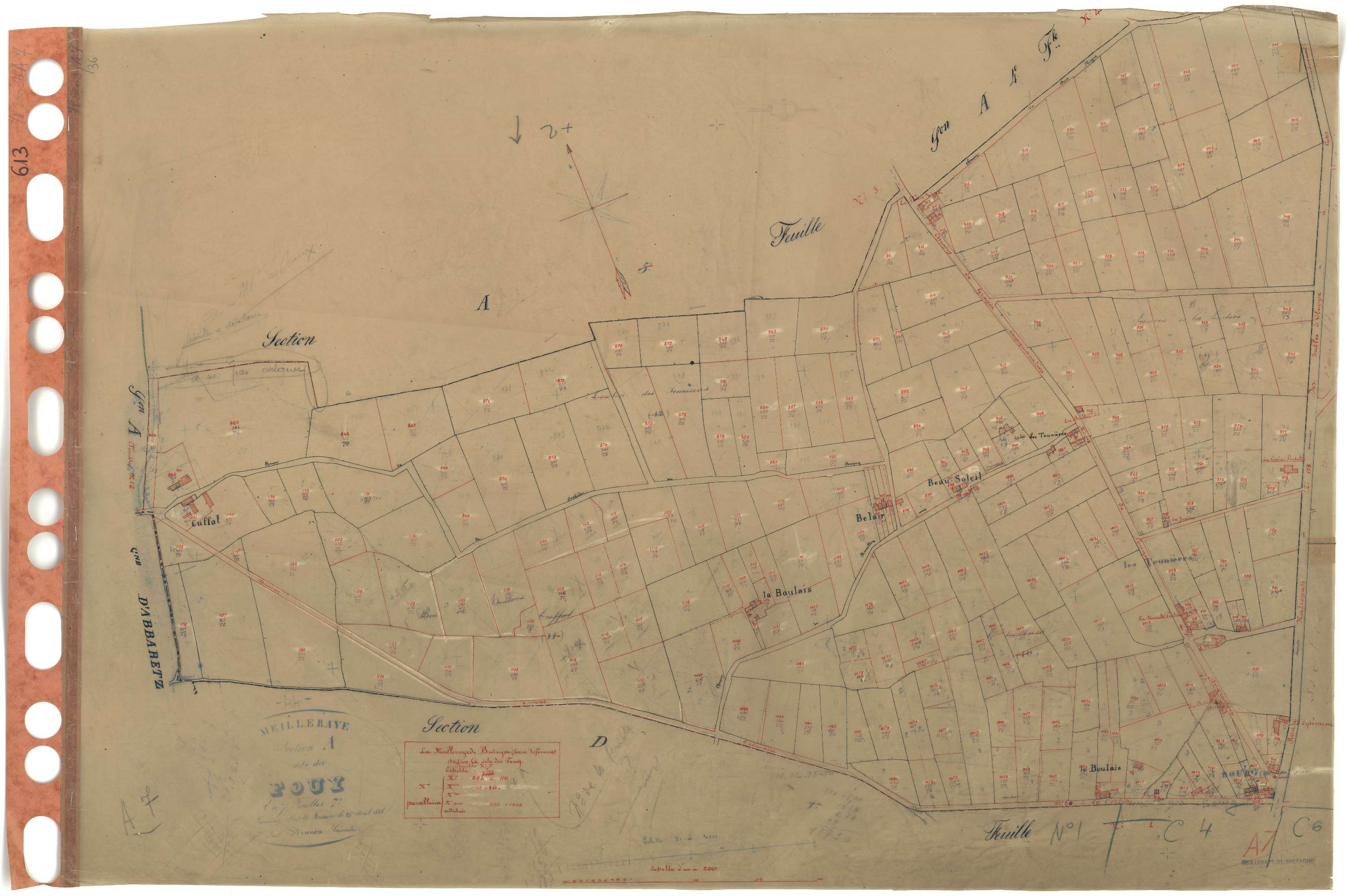 La Meilleraye-de-Bretagne - Section A7 Fouy (section du) . 864-1141