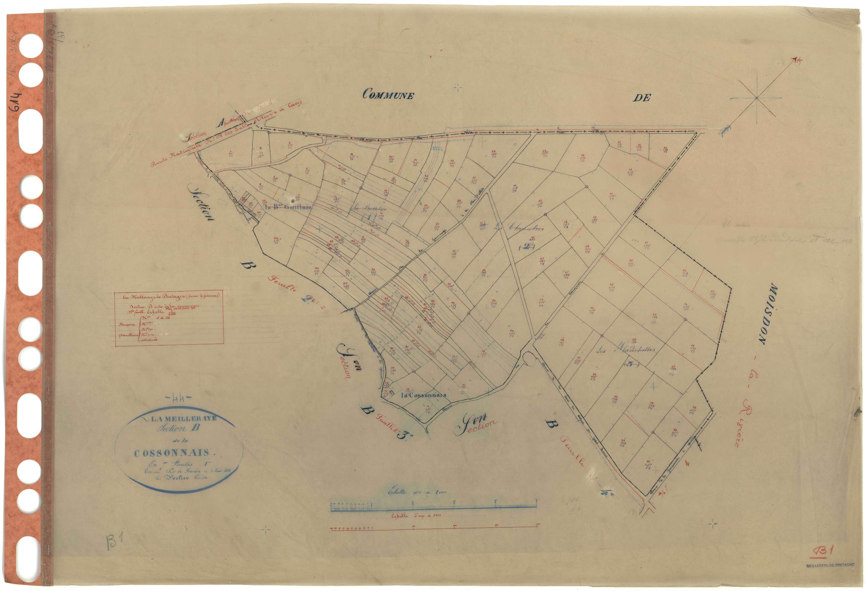 La Meilleraye-de-Bretagne - Section B1 Cossonnais (section de La) . 1-110
