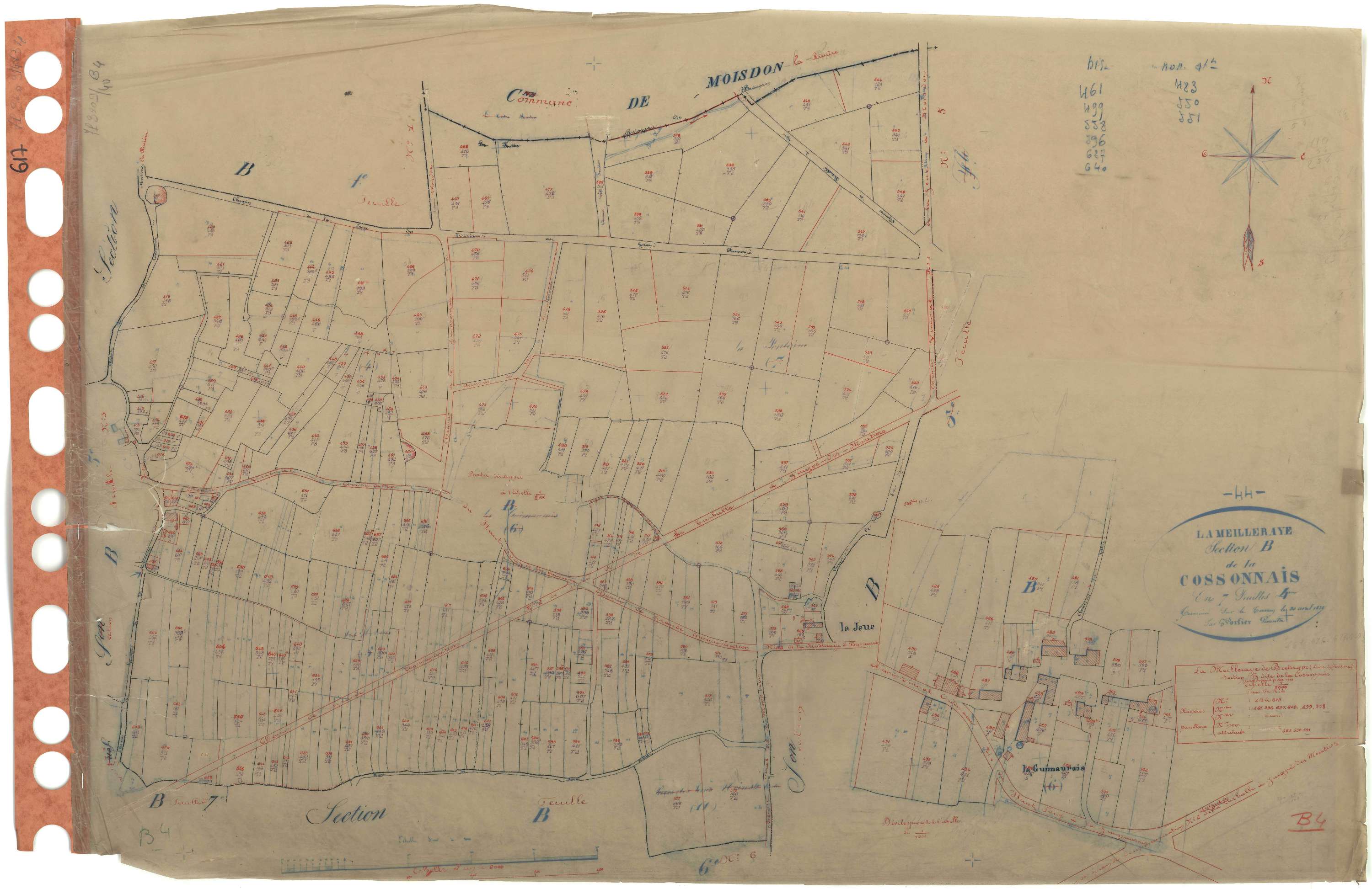 La Meilleraye-de-Bretagne - Section B4 Cossonnais (section de La) . 413-679