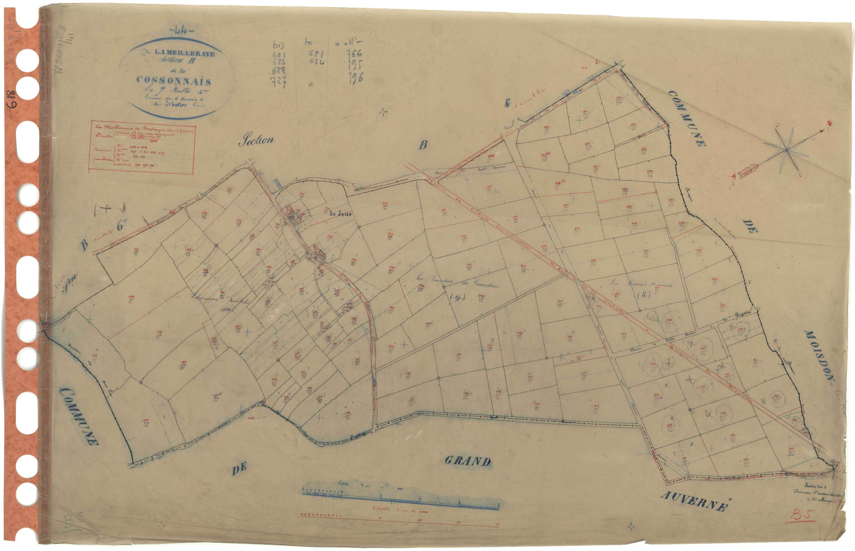 La Meilleraye-de-Bretagne - Section B5 Cossonnais (section de La) . 680-806