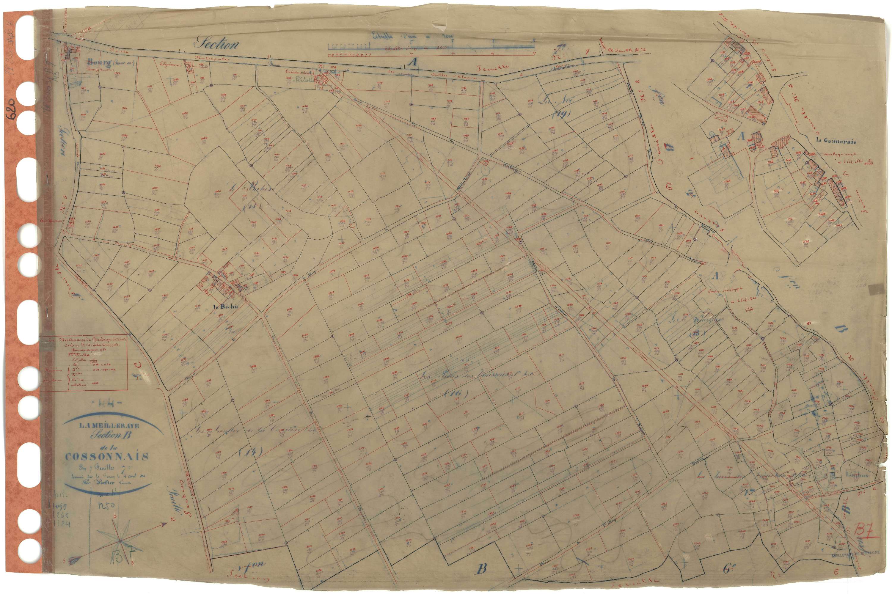 La Meilleraye-de-Bretagne - Section B7 Cossonnais (section de La) . 1016-1434