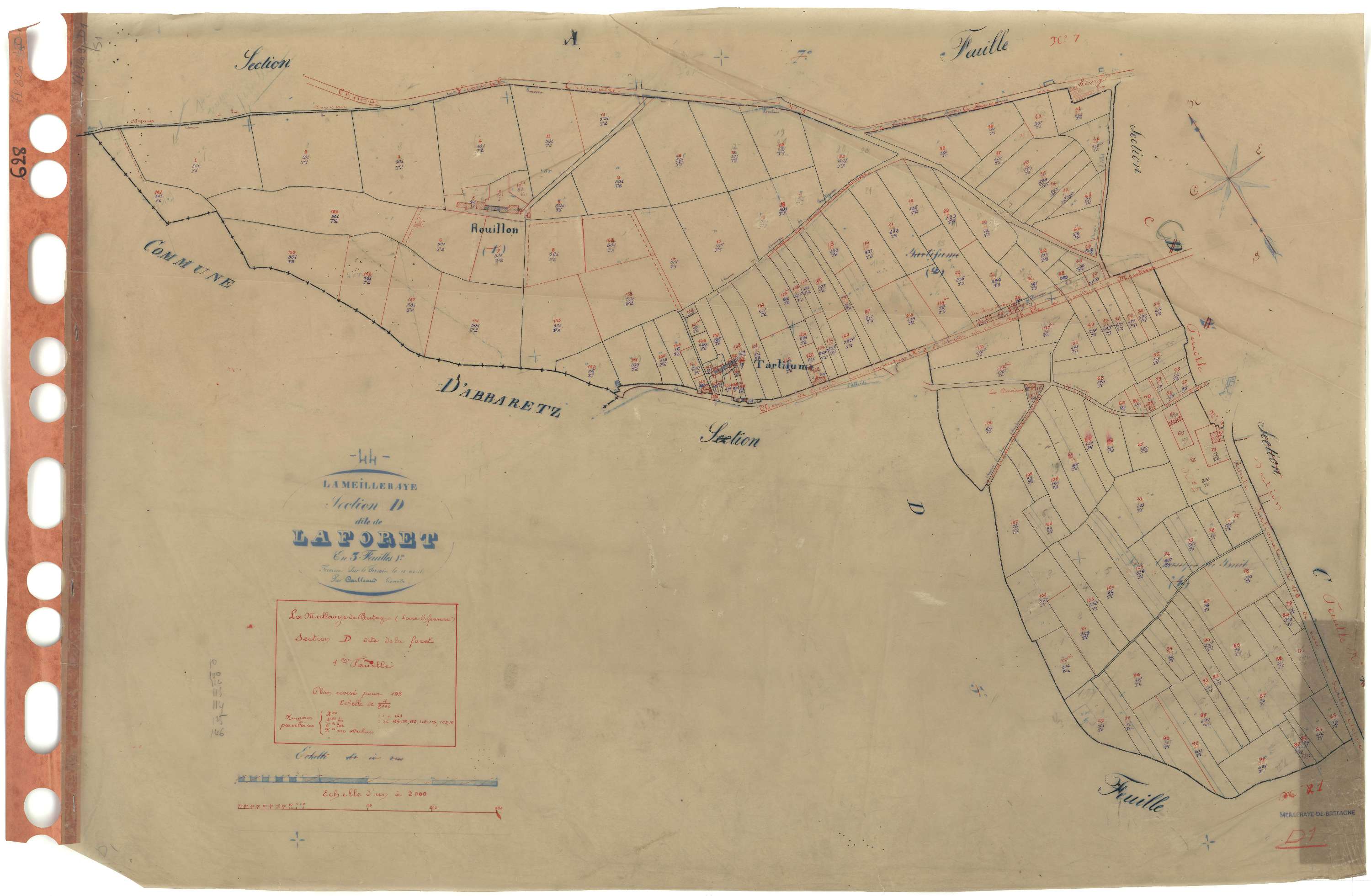 La Meilleraye-de-Bretagne - Section D1 Forêt (section de La) . 1-161