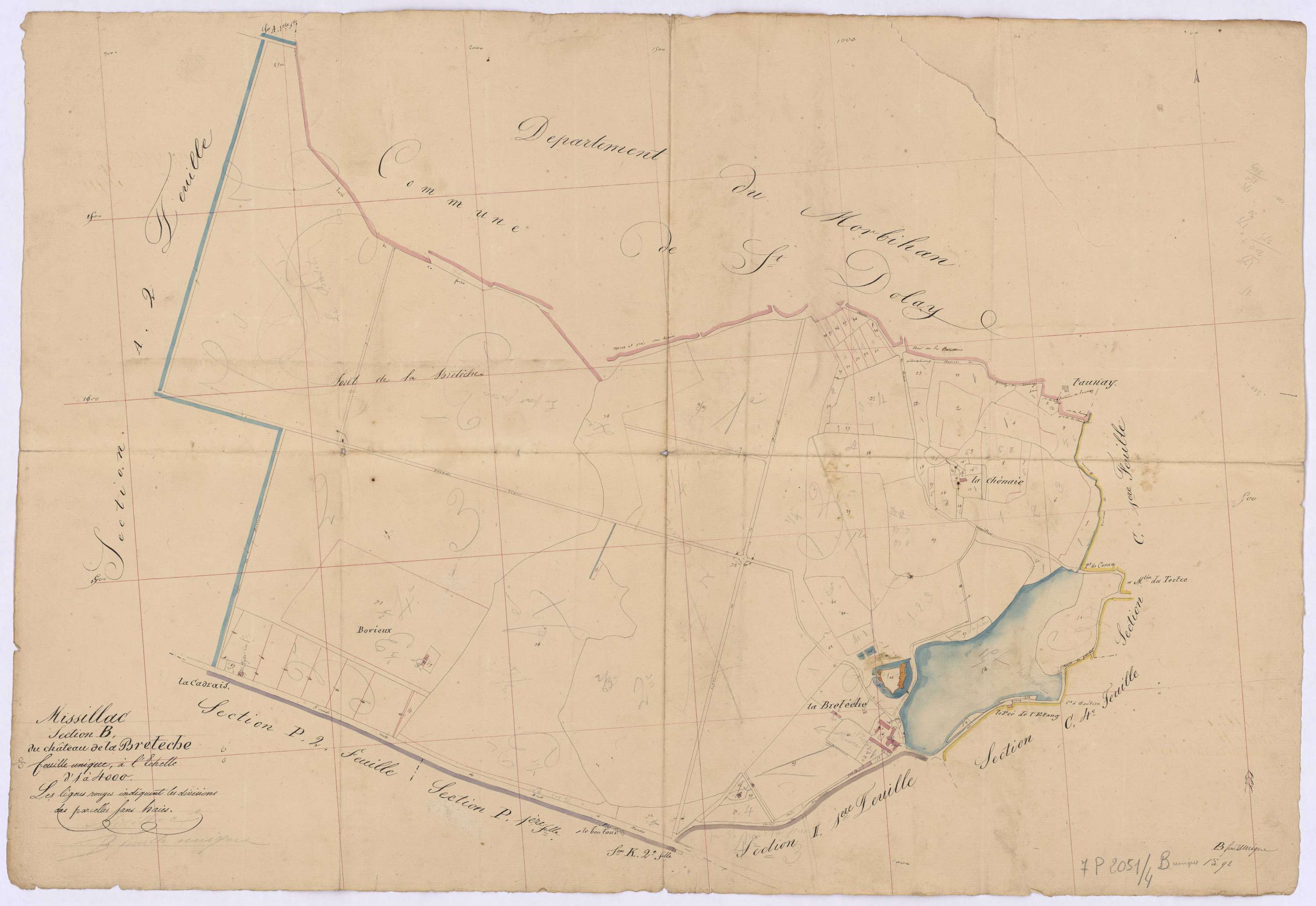 Missillac - Section B Château de La Bretèche (section du) ; 1-92