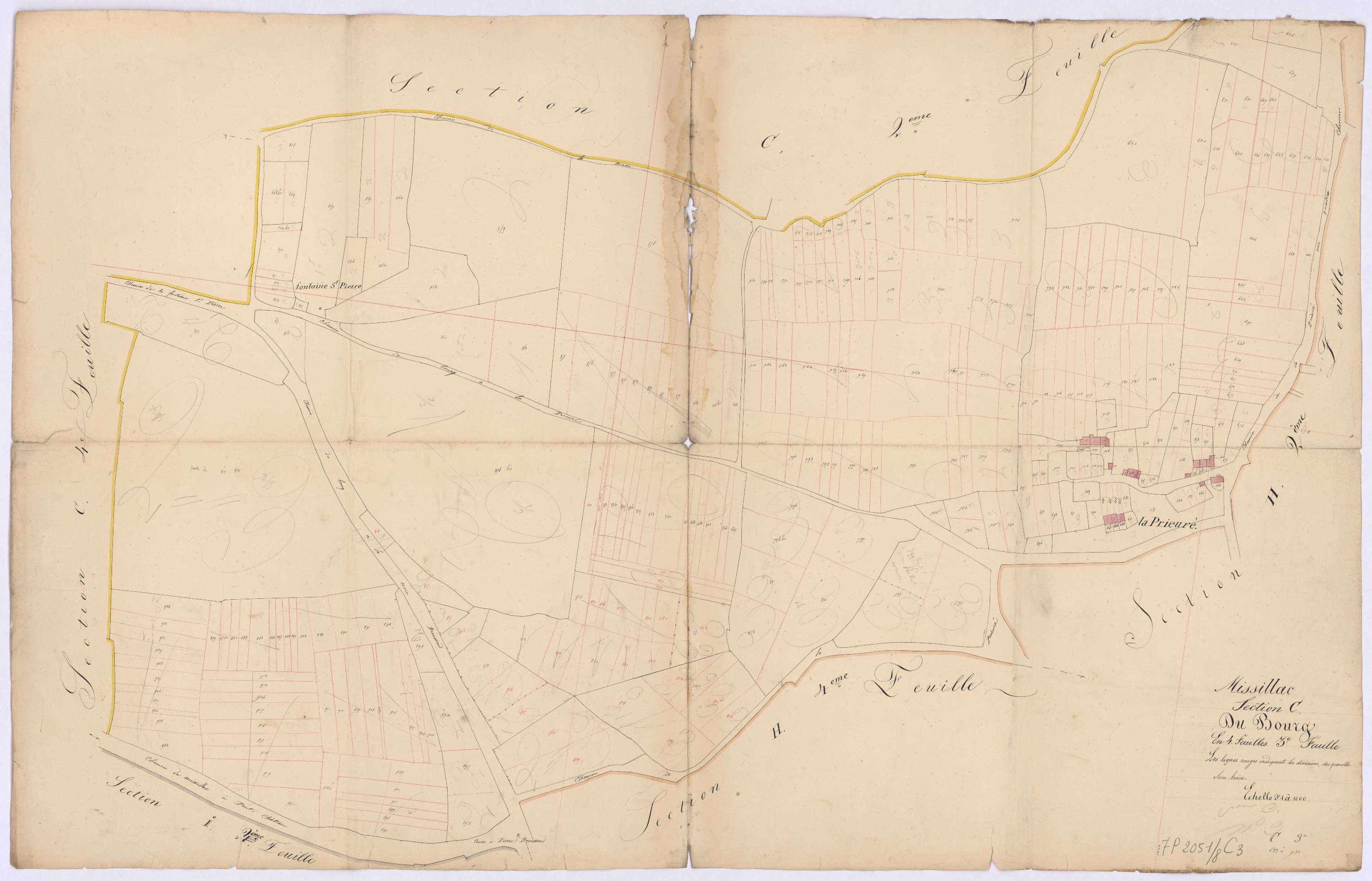 Missillac - Section C3 Bourg (section du) ; 623-932
