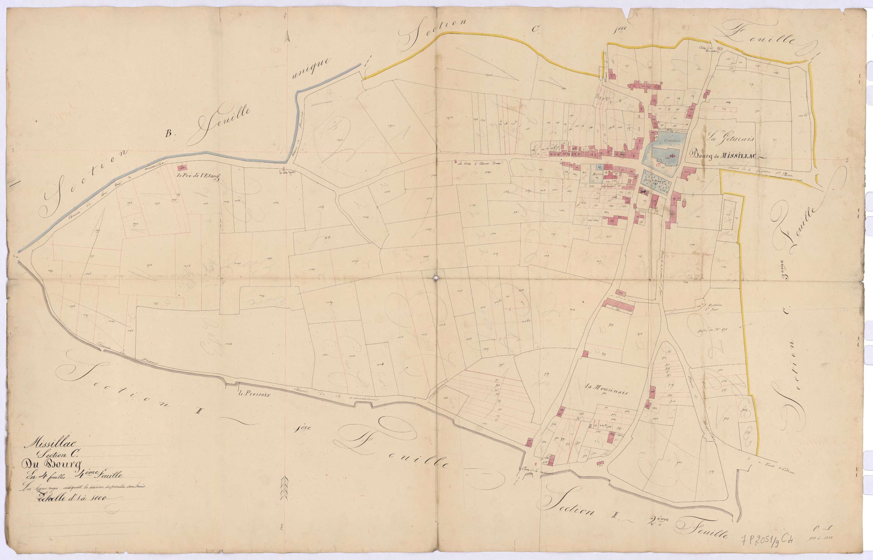 Missillac - Section C4 Bourg (section du) ; 933-1232